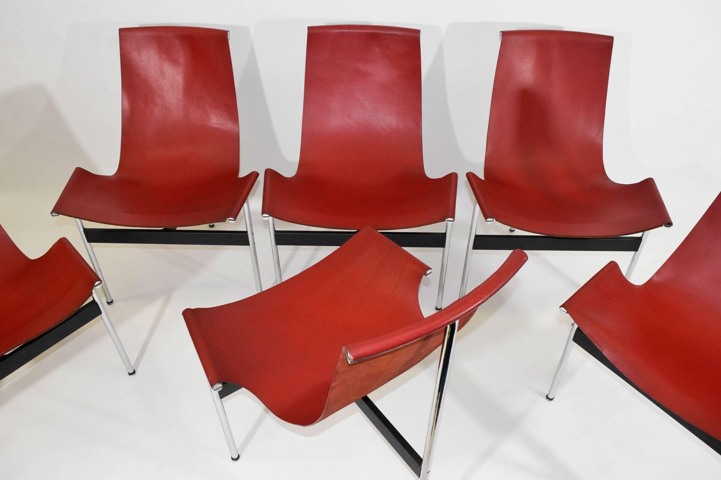 Mid-Century Modern Set of Six T-Chairs by Katavolos, Littell and Kelly