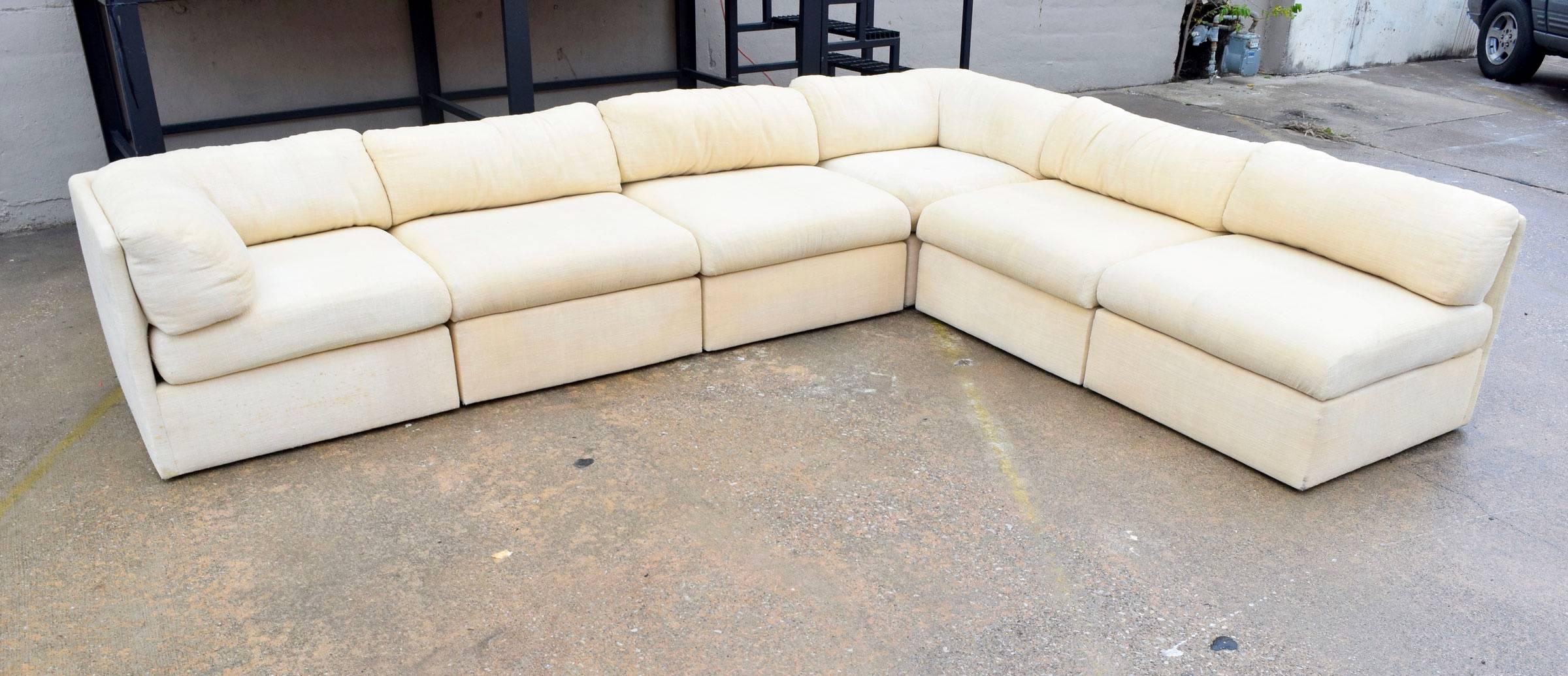 Mid-Century Modern Six-Piece Milo Baughman for Thayer Coggin Modular Sectional