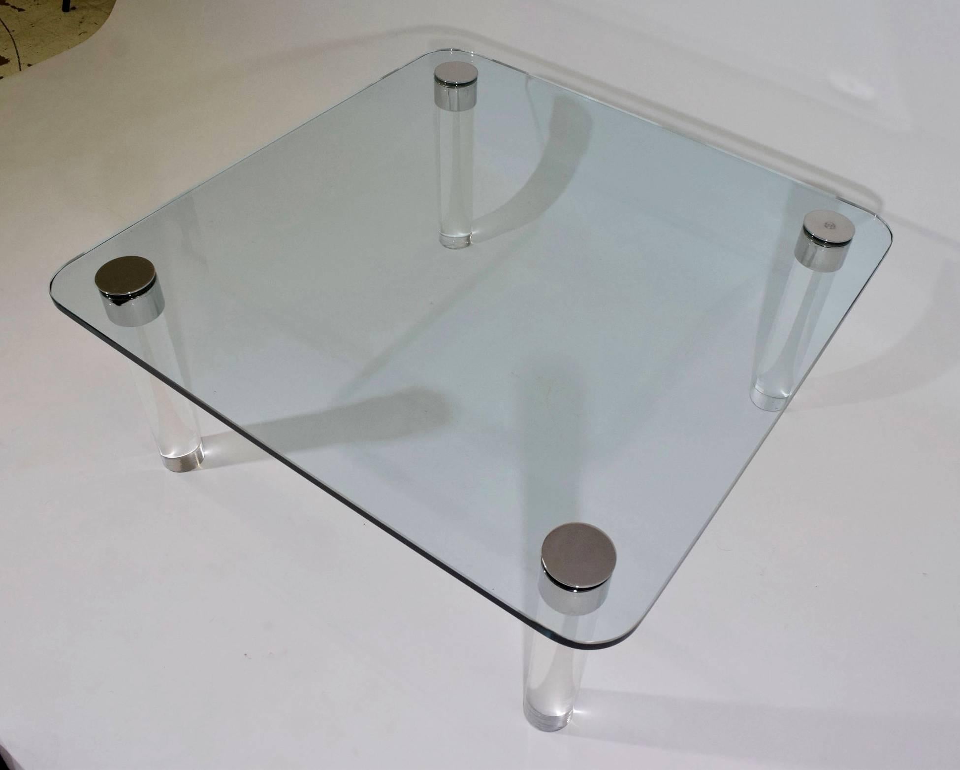 Mid-Century Modern Pace Collection Coffee Table with Chrome Trim