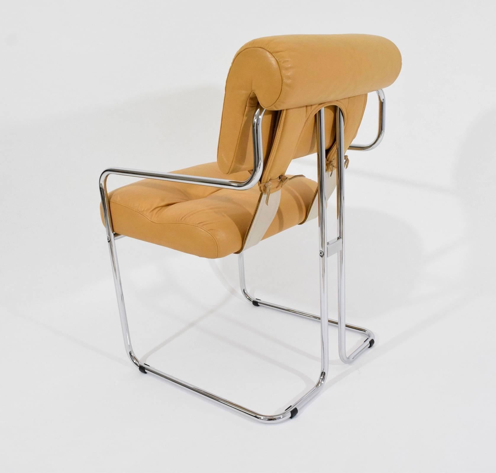 Single leather Tucroma chair by Guido Faleschini for Pace.