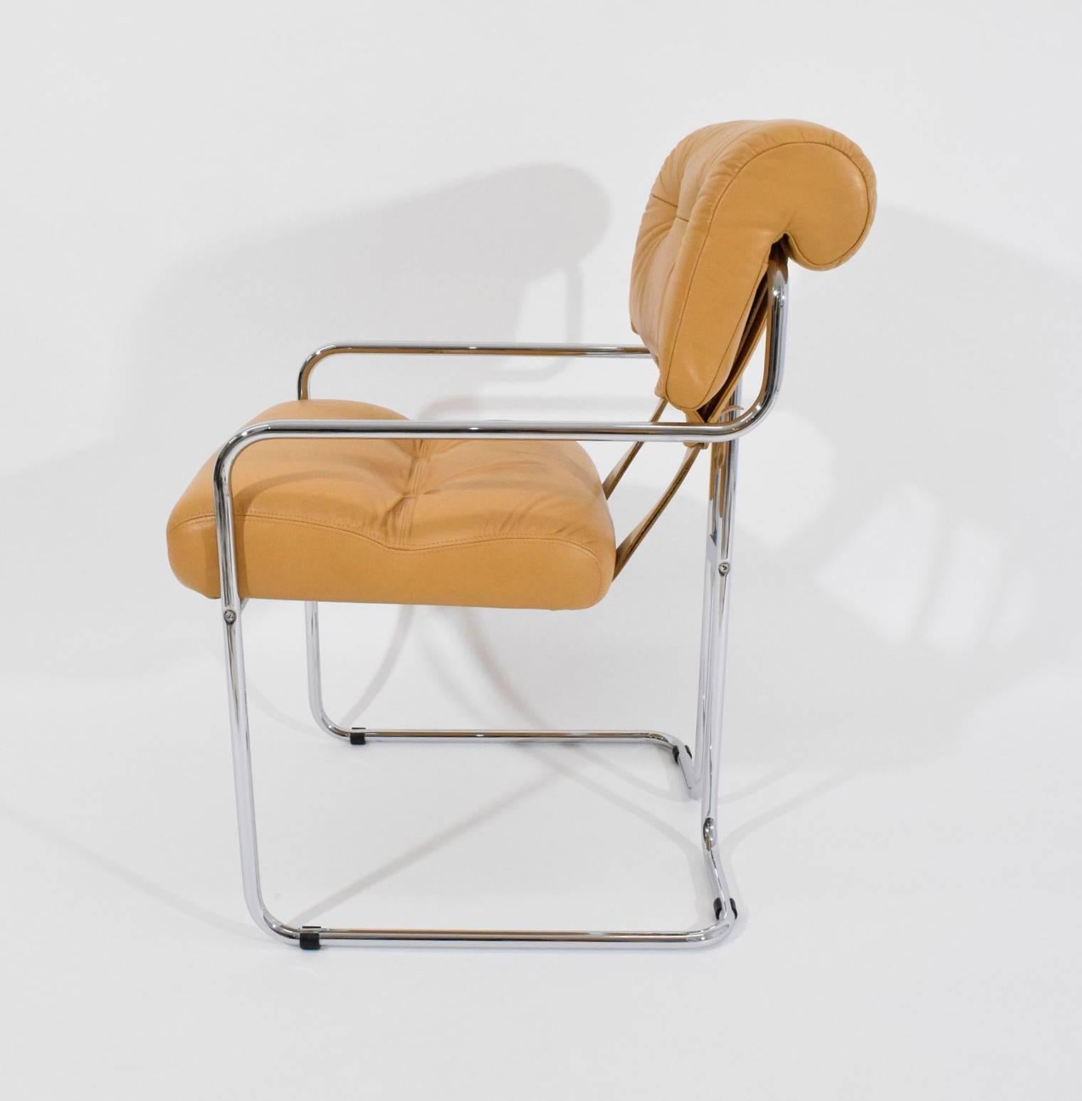 Mid-Century Modern Single Leather Tucroma Chair by Guido Faleschini for Pace