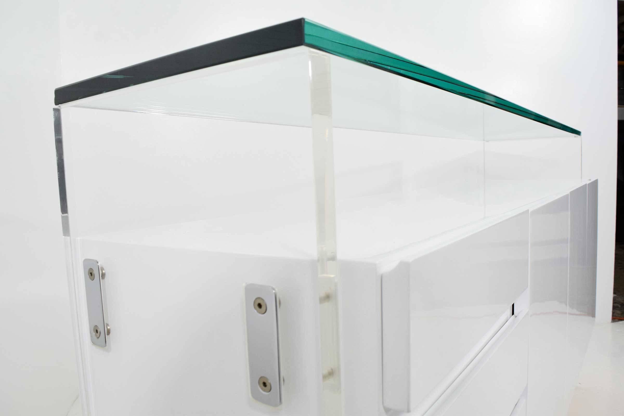 Glass Milo Baughman Credenza