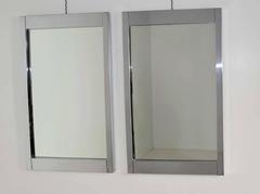Pair of Large Chrome Frame Mirrors