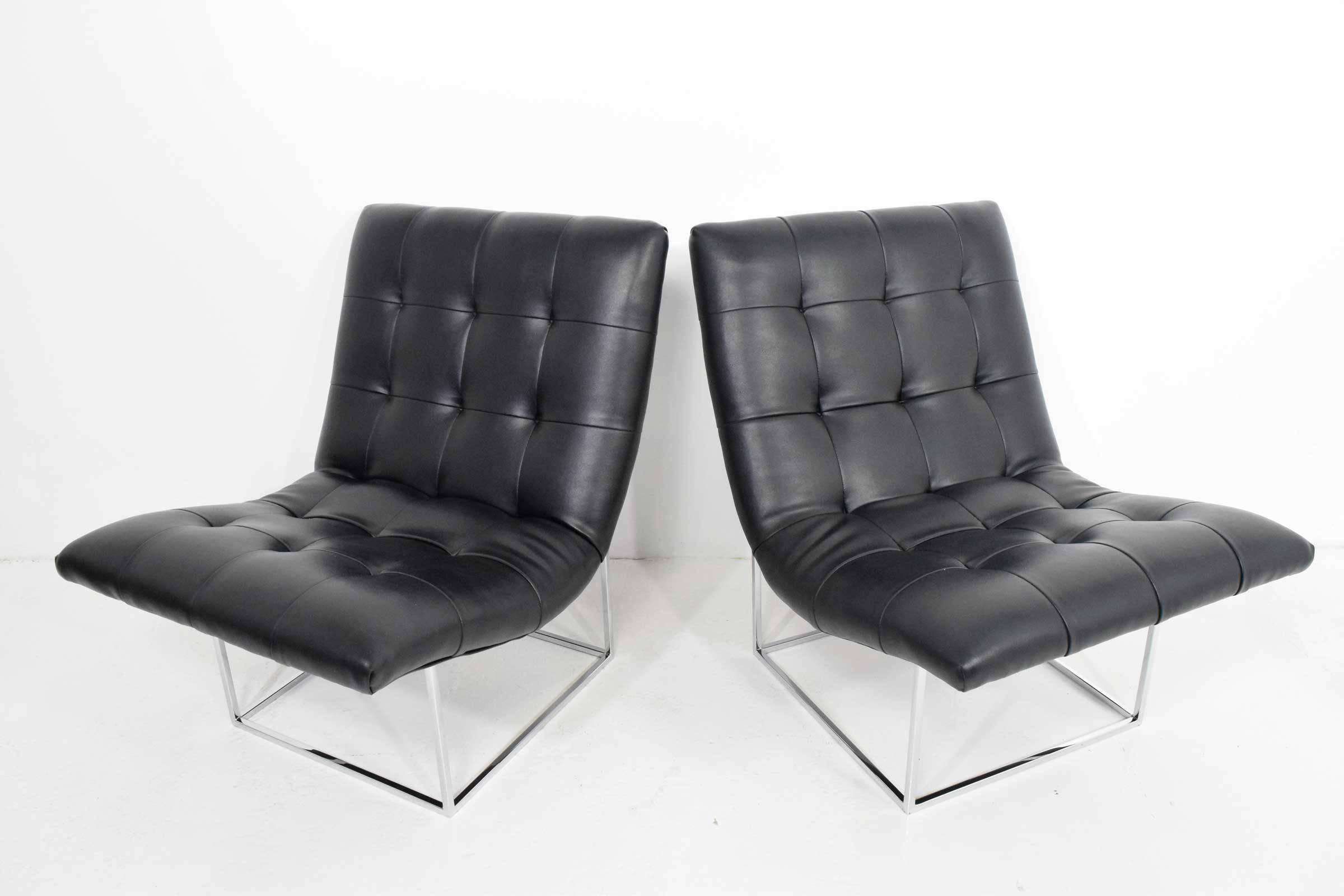 American Pair of Milo Baughman for Thayer Coggin Lounge Chairs
