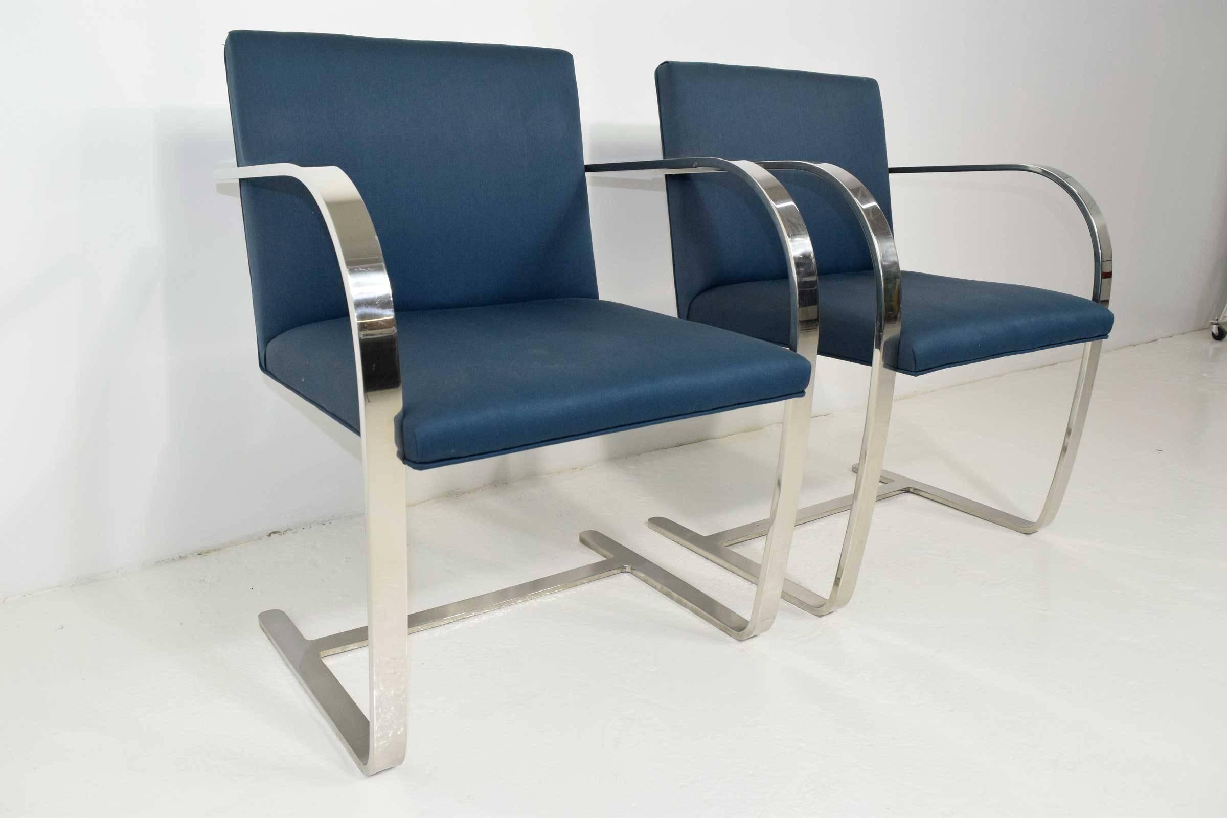 Polished stainless steel, Brno chairs by Gordon International.