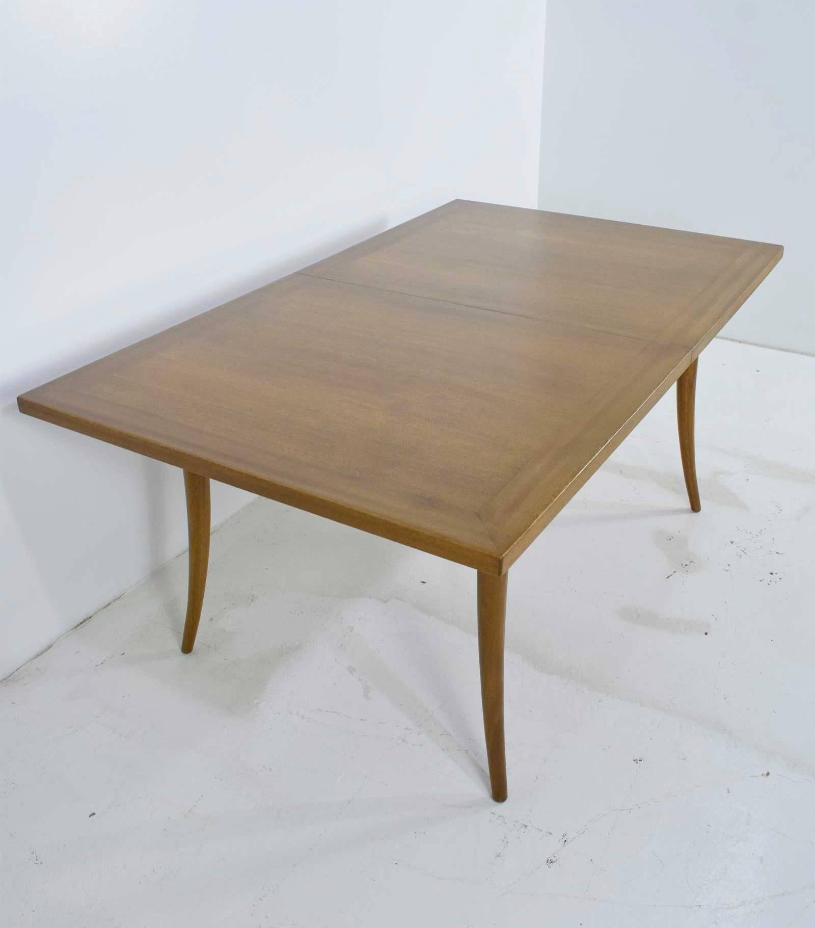 American Harvey Probber Saber Leg Table in Bleached Mahogany
