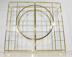 Pair of Brass Finish Milo Baughman Etageres