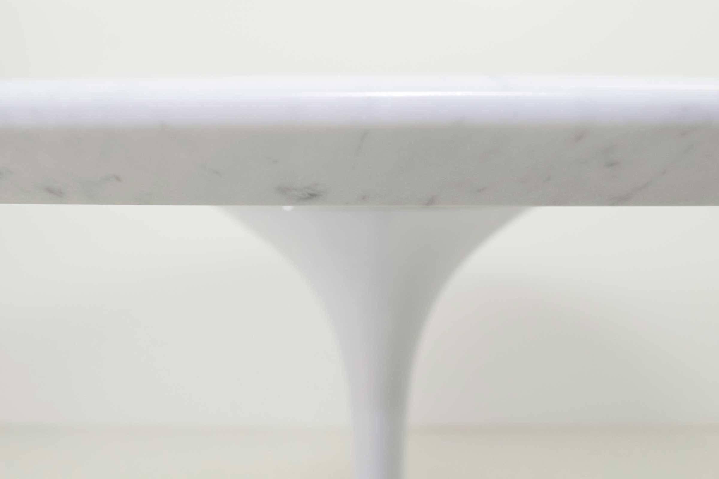 Iron Eero Saarinen for Knoll Tulip Table with Carrara Marble Top