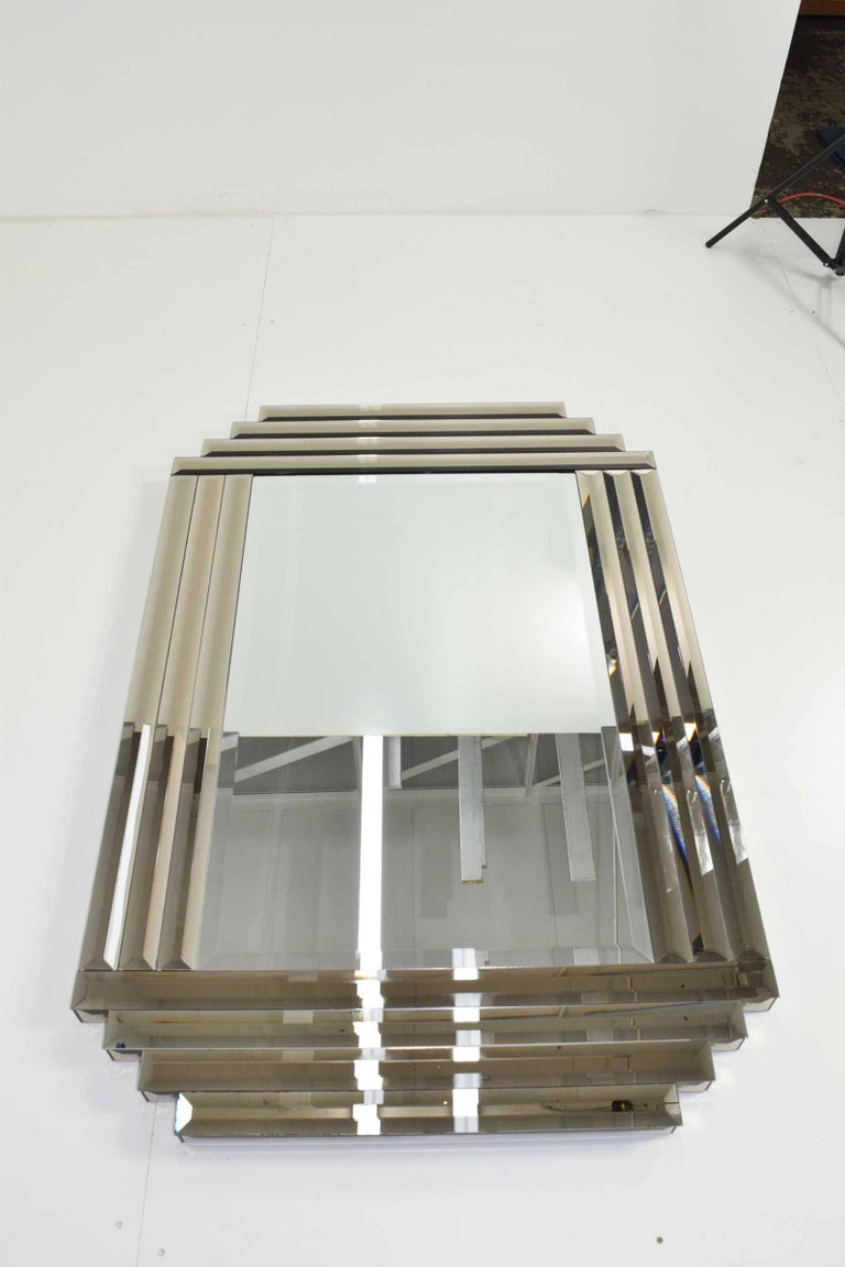 Large Beveled Glass Mirror at 1stDibs