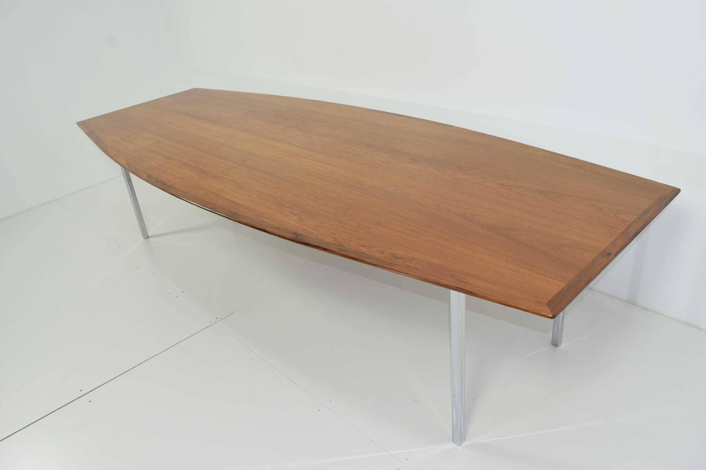 American Florence Knoll Boat Shaped Table in Maple