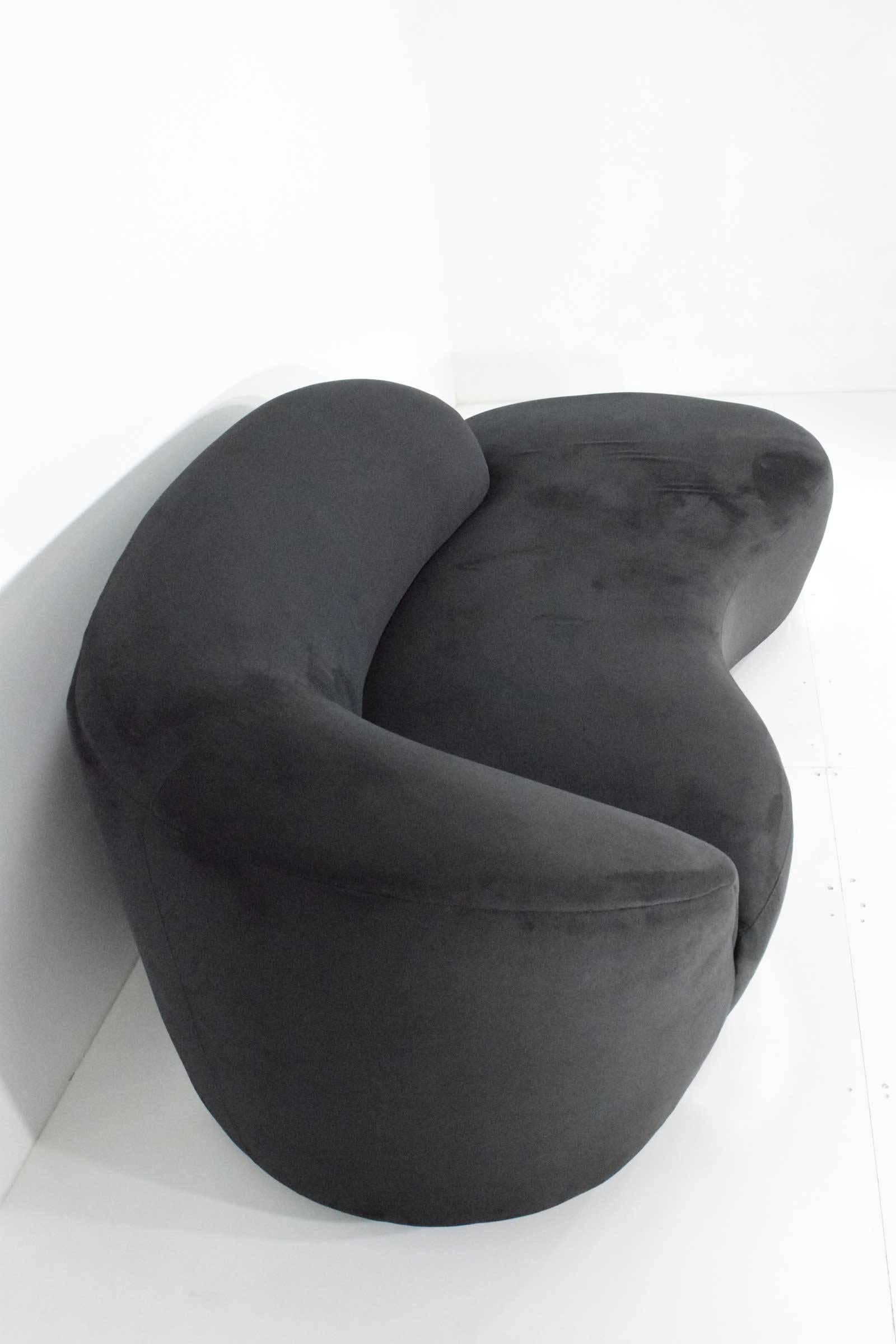 Ultrasuede Vladimir Kagan Style Cloud Serpentine Sofa