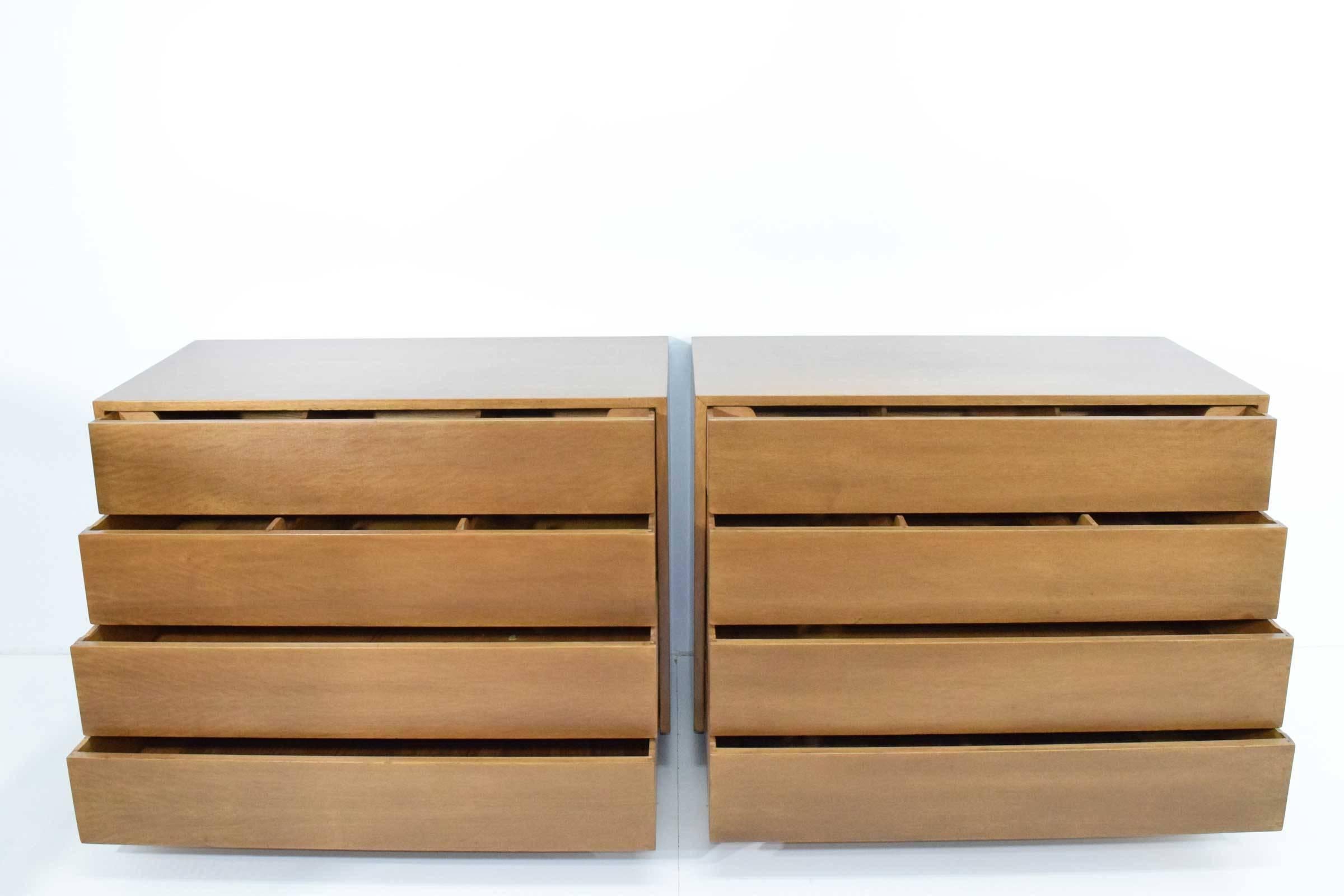 20th Century Pair of Louvered Nighstands or Chests after Florence Knoll