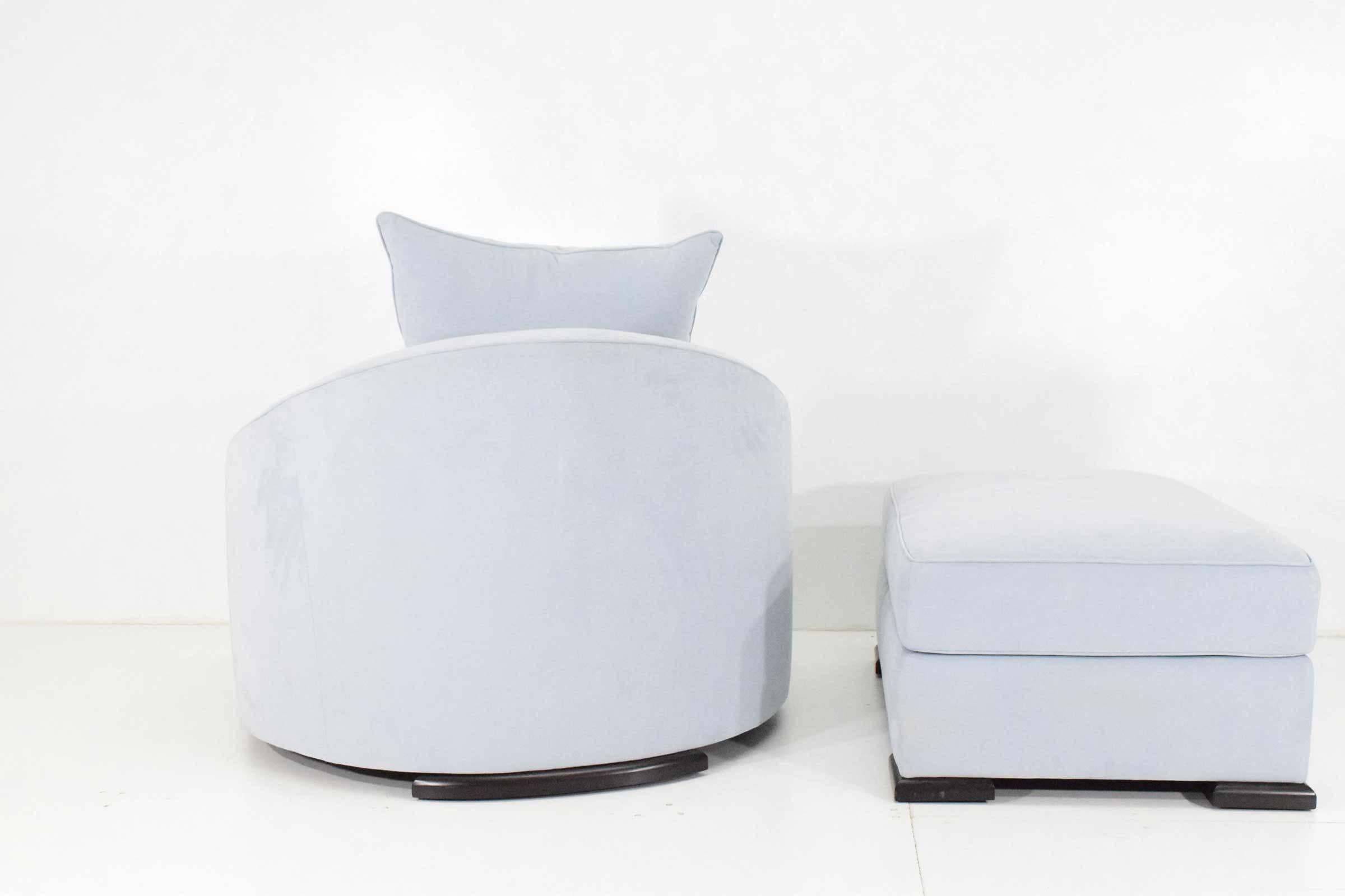 Mattiliano Dupre Lafon Lounge Chairs with Ottomans In Good Condition In Dallas, TX
