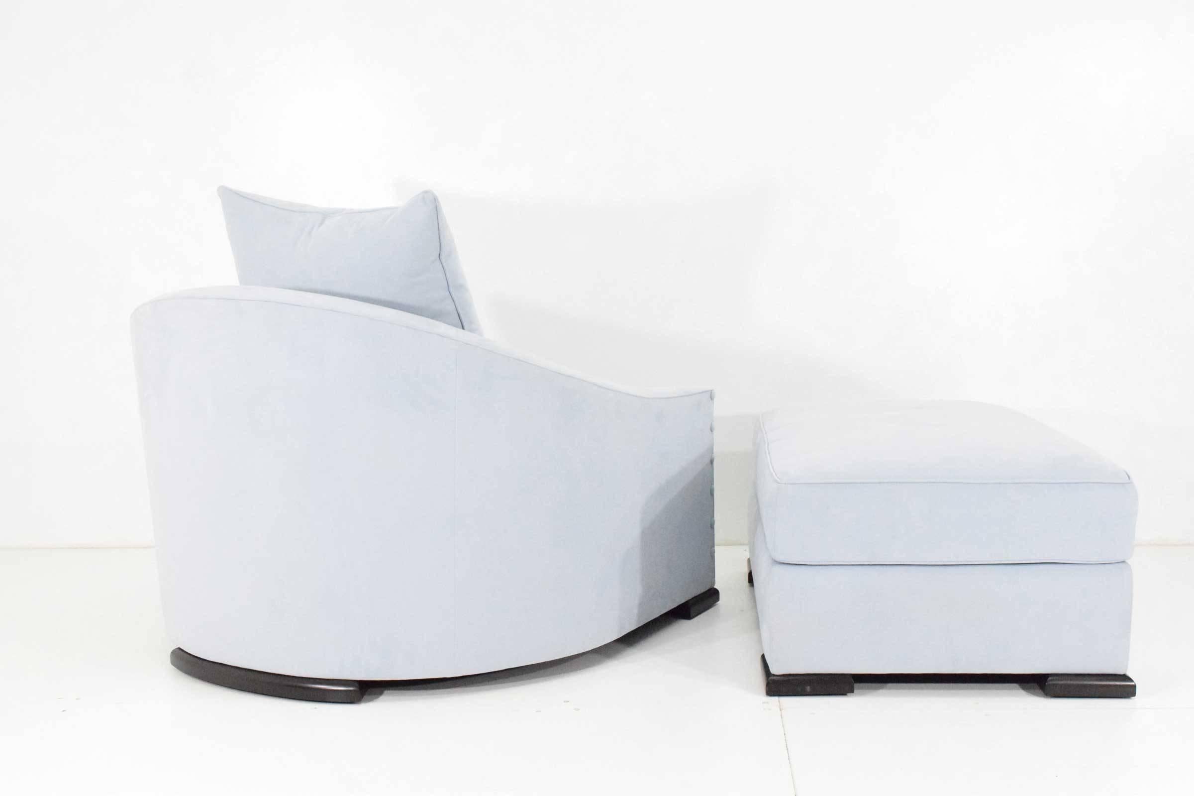 Contemporary Mattiliano Dupre Lafon Lounge Chairs with Ottomans