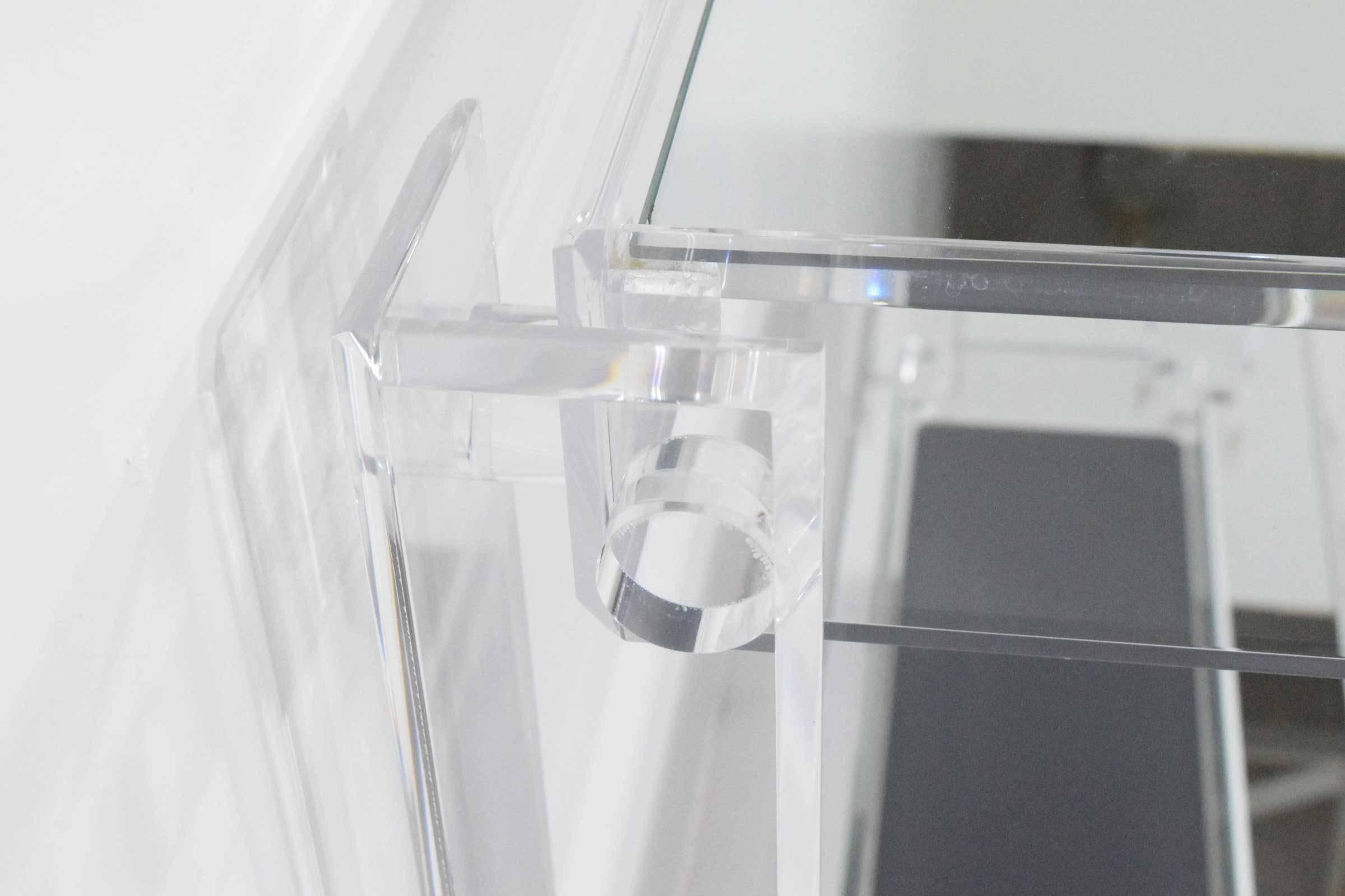 Lucite with Mirrored Top Console Table 1