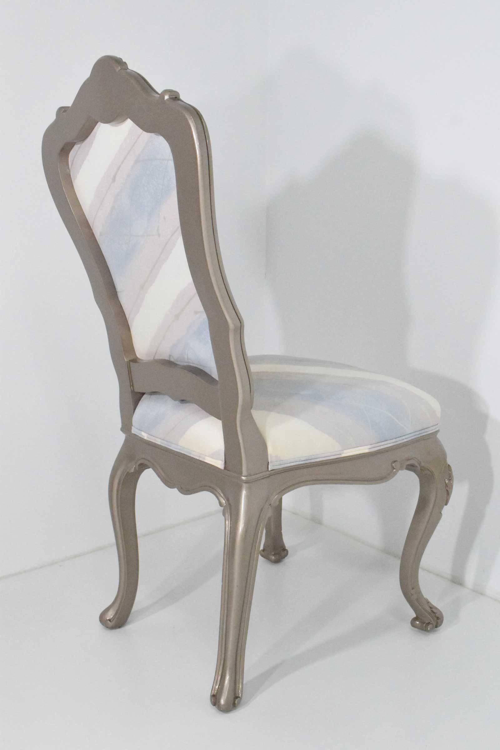 American Set of Six or Eight Lacquered Dining Chairs