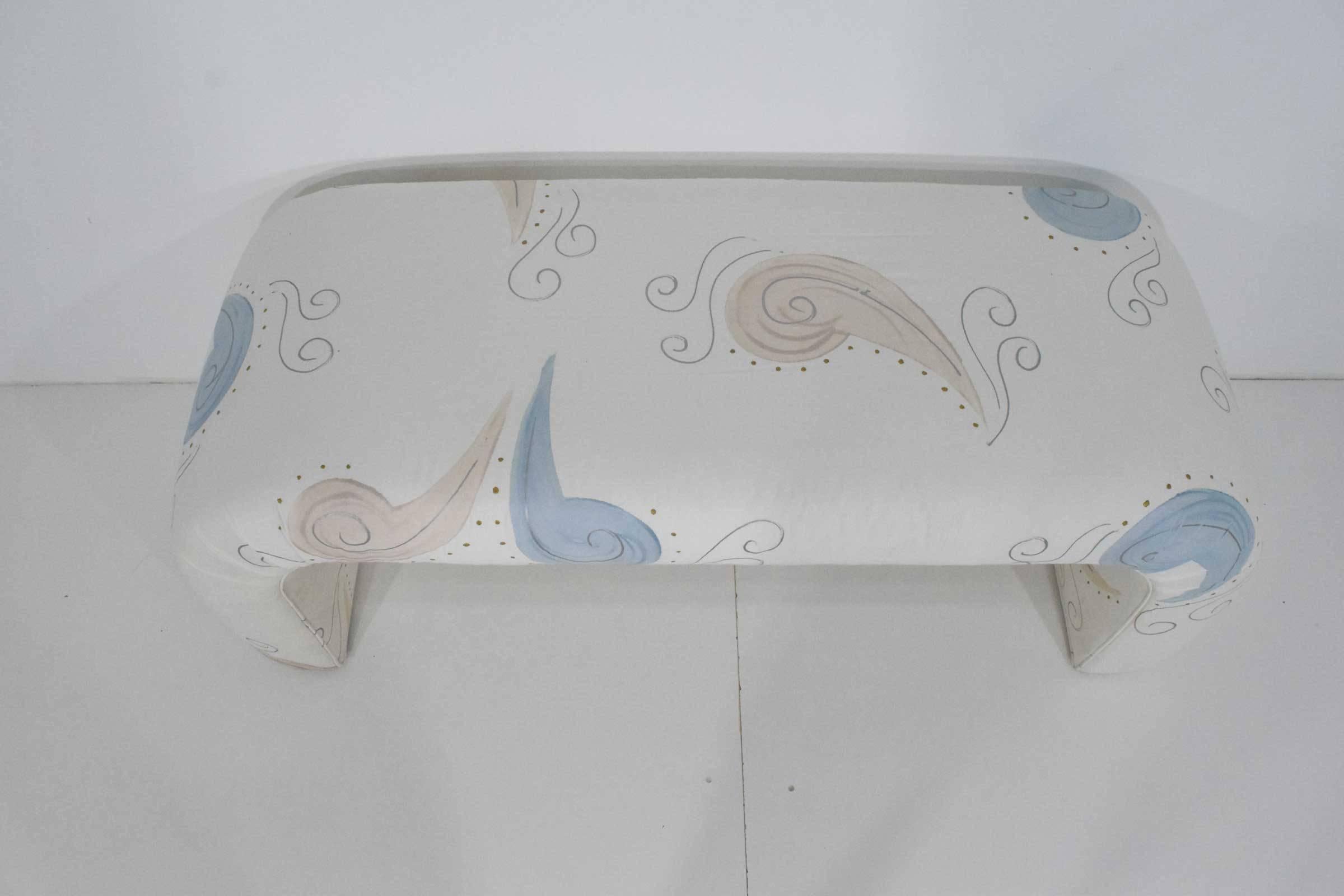 Upholstered bench in a fun chintz fabric. Can be reupholstered if desired. Great for any room bedroom, girl's room, hallway.
