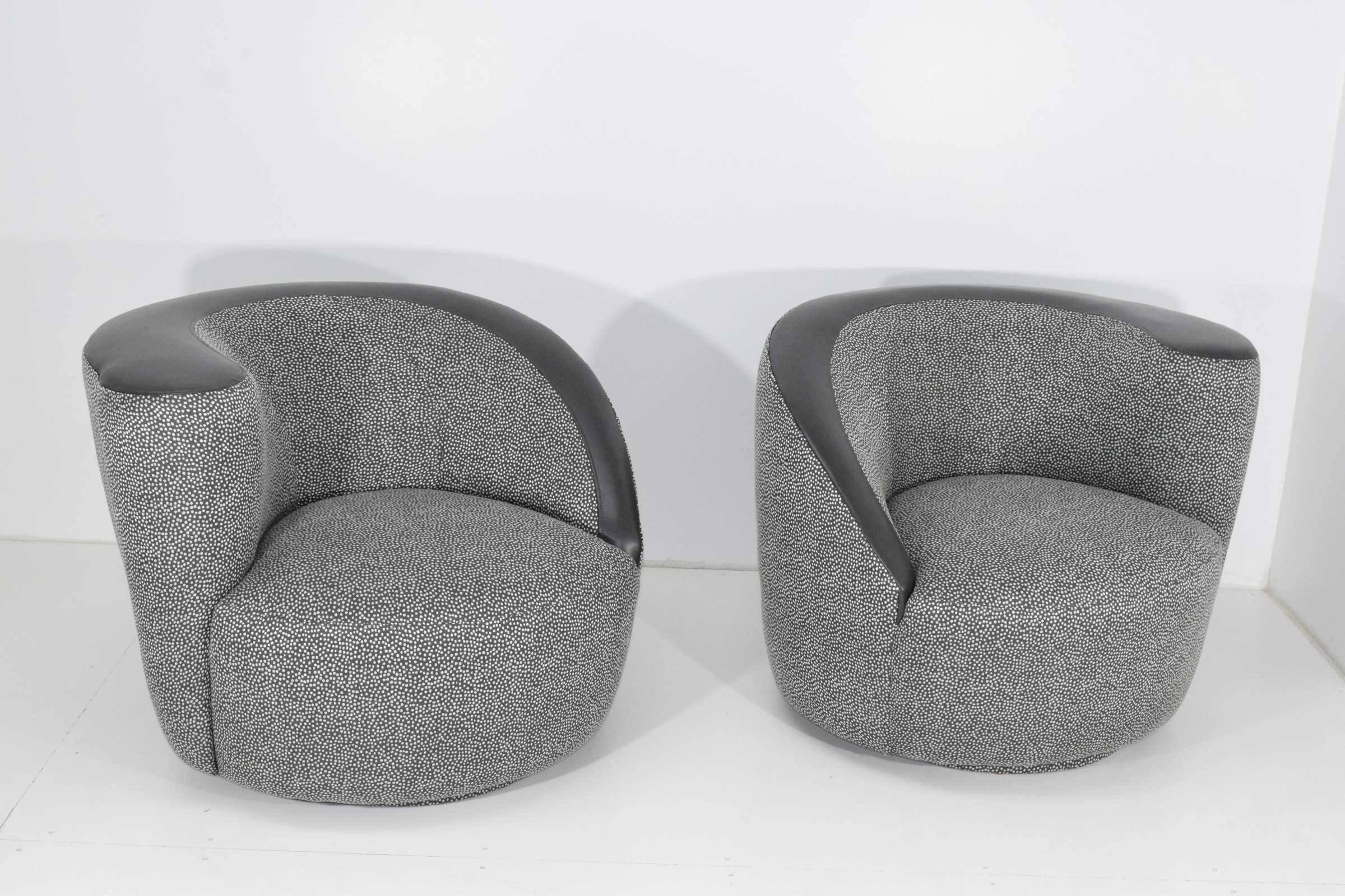 Upholstery Vladimir Kagan Swivel Corkscrew or Nautilus Chairs