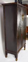 Antique Black Asian Wedding Cabinet with Heavy Patina
