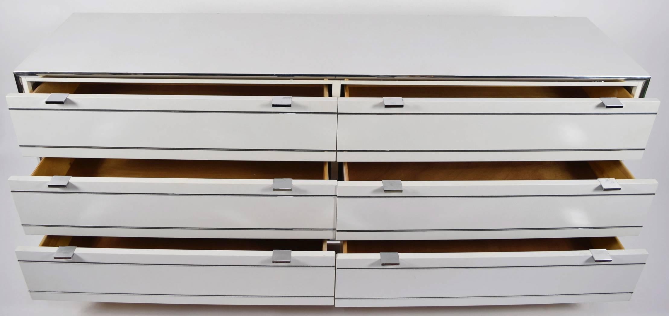 Canadian One Rougier Dresser or Cabinet in White Laminate and Chrome