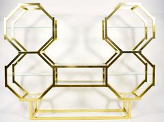 Milo Baughman Brass Finish Etagere