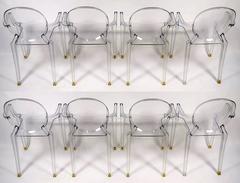 Set of Eight Philippe Starck "Ghost Chairs" by Kartell