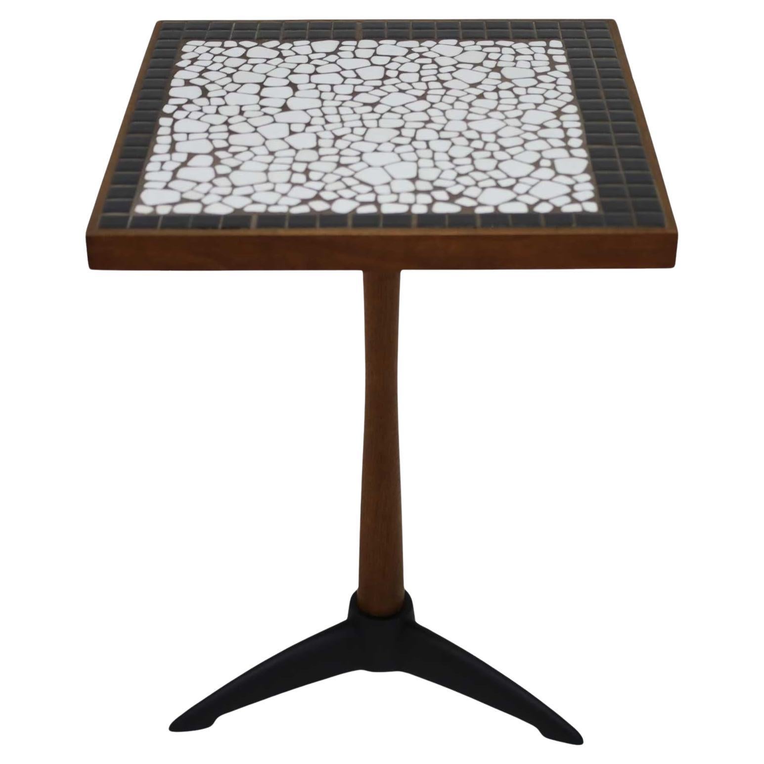 Gordon Martz Style Side Table with Asymmetrical Ceramic Tile Top For Sale