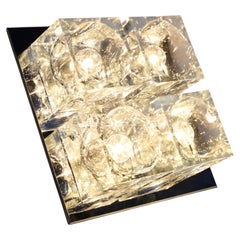 Murano Block Glass Sconce or Ceiling Light by Gaetano Sciolari for Lightolier