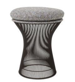 Sgabello in bronzo di Warren Platner per Knoll, in bouclé testurizzato'