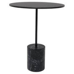 Lapalma's Jey Side Table in Black with Marquina Marble Base