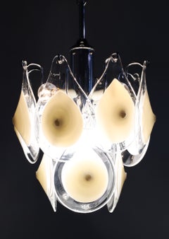 Lampadario in vetro artistico di Gino Vistosi per Venini, pezzo raro, 25" di altezza x 12" di profondità