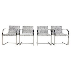 Mies van der Rohe Brno Chairs for Knoll, Velvet Upholstery, 1980s