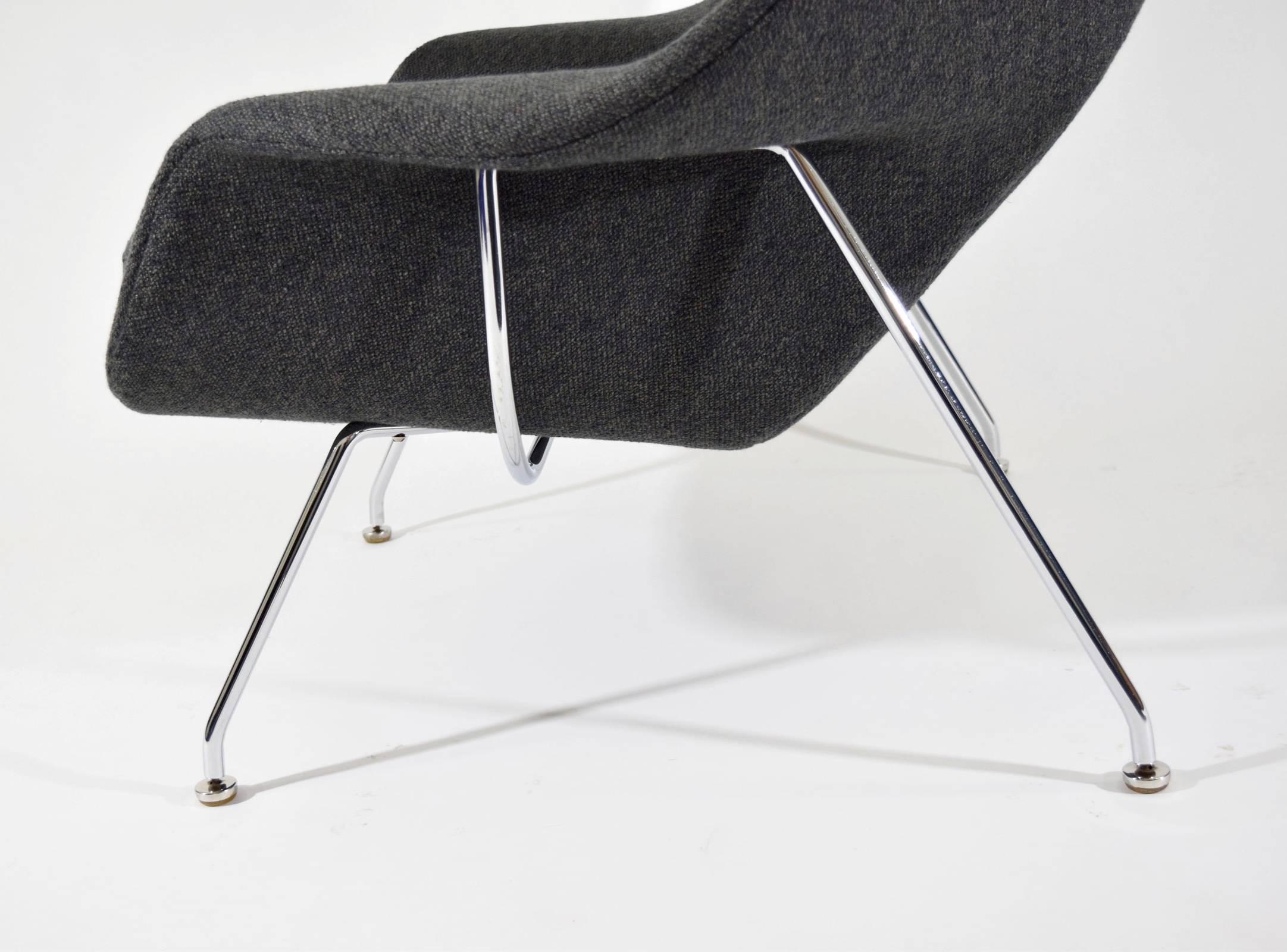 Chrome Eero Saarinen for Knoll Womb Chair in Hinson Upholstery