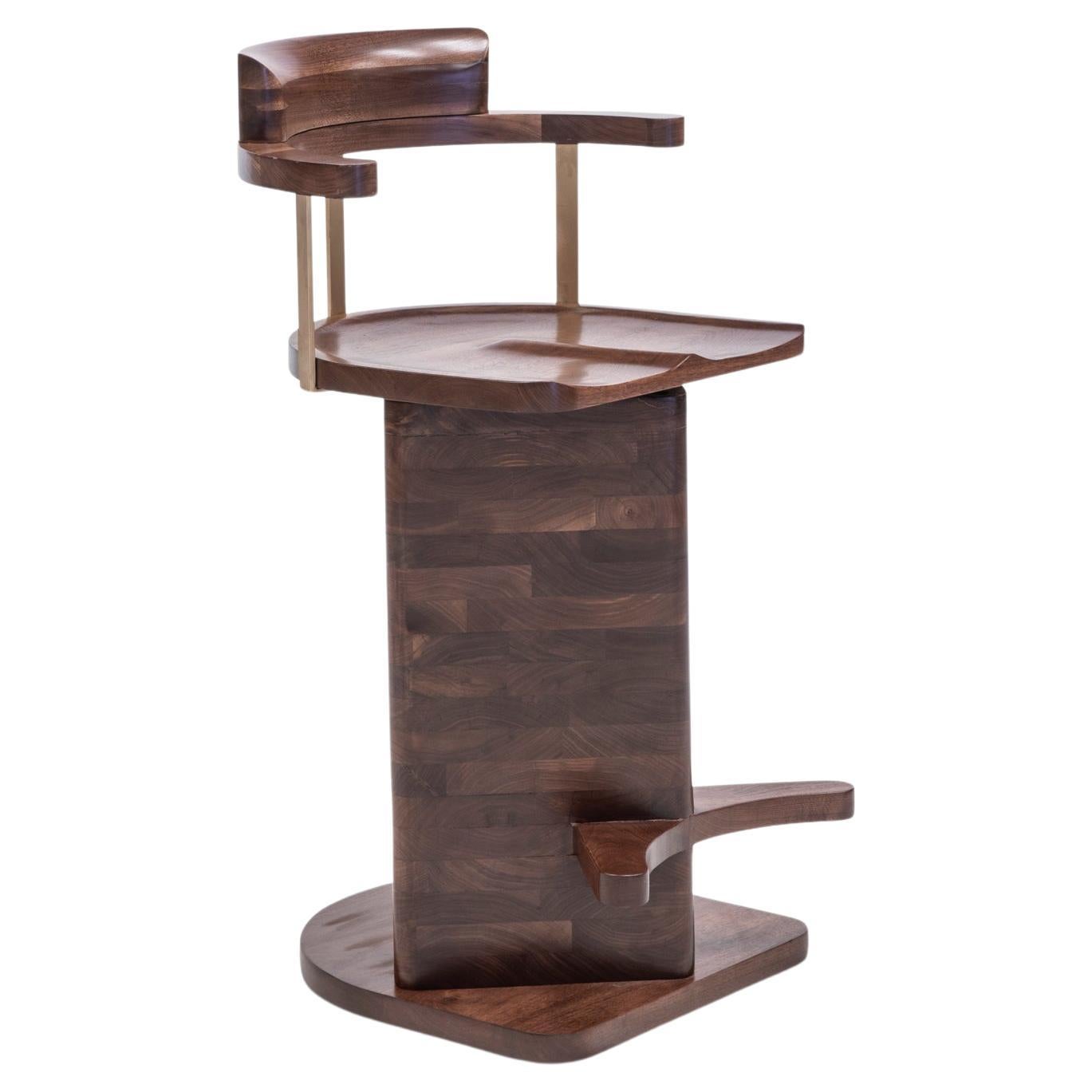 Basin Swivel Barstool- Walnut For Sale