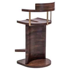 Basin Swivel Barstool- Walnut