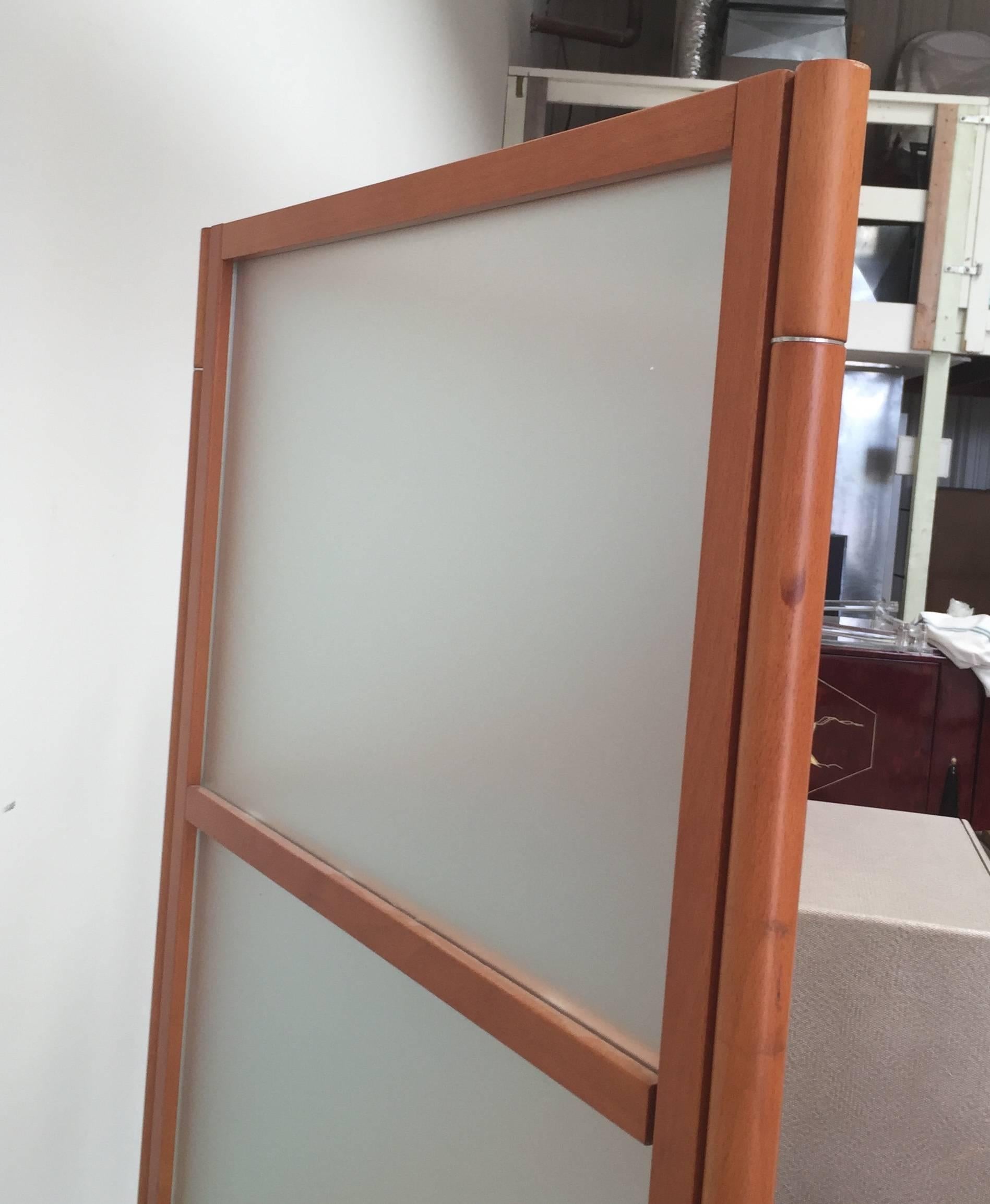 20th Century Contemporary Three-Panel Maple Screen For Sale