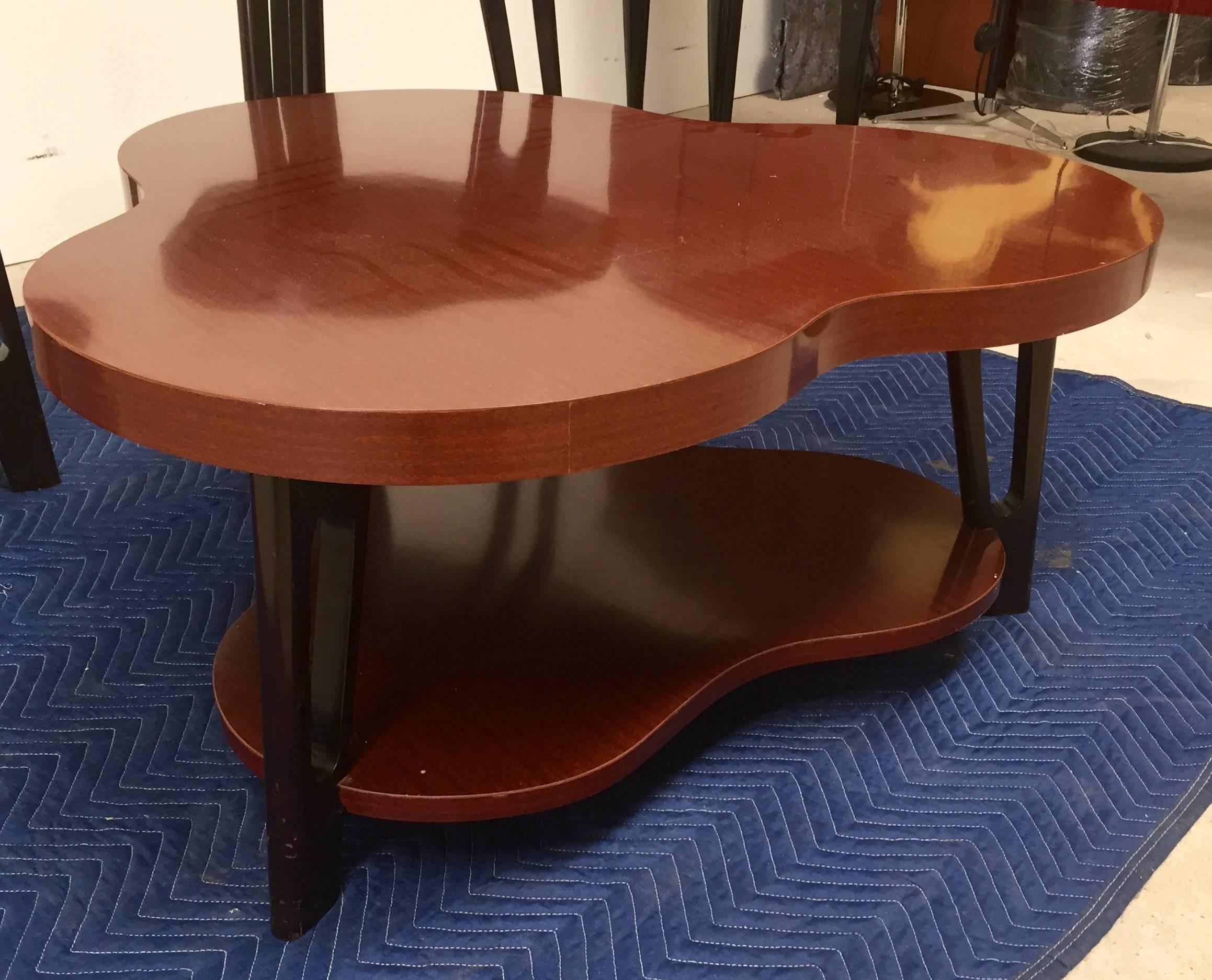 Laminated Set of Clover Form Side and Cocktail Tables Attributed to Gilbert Rohde