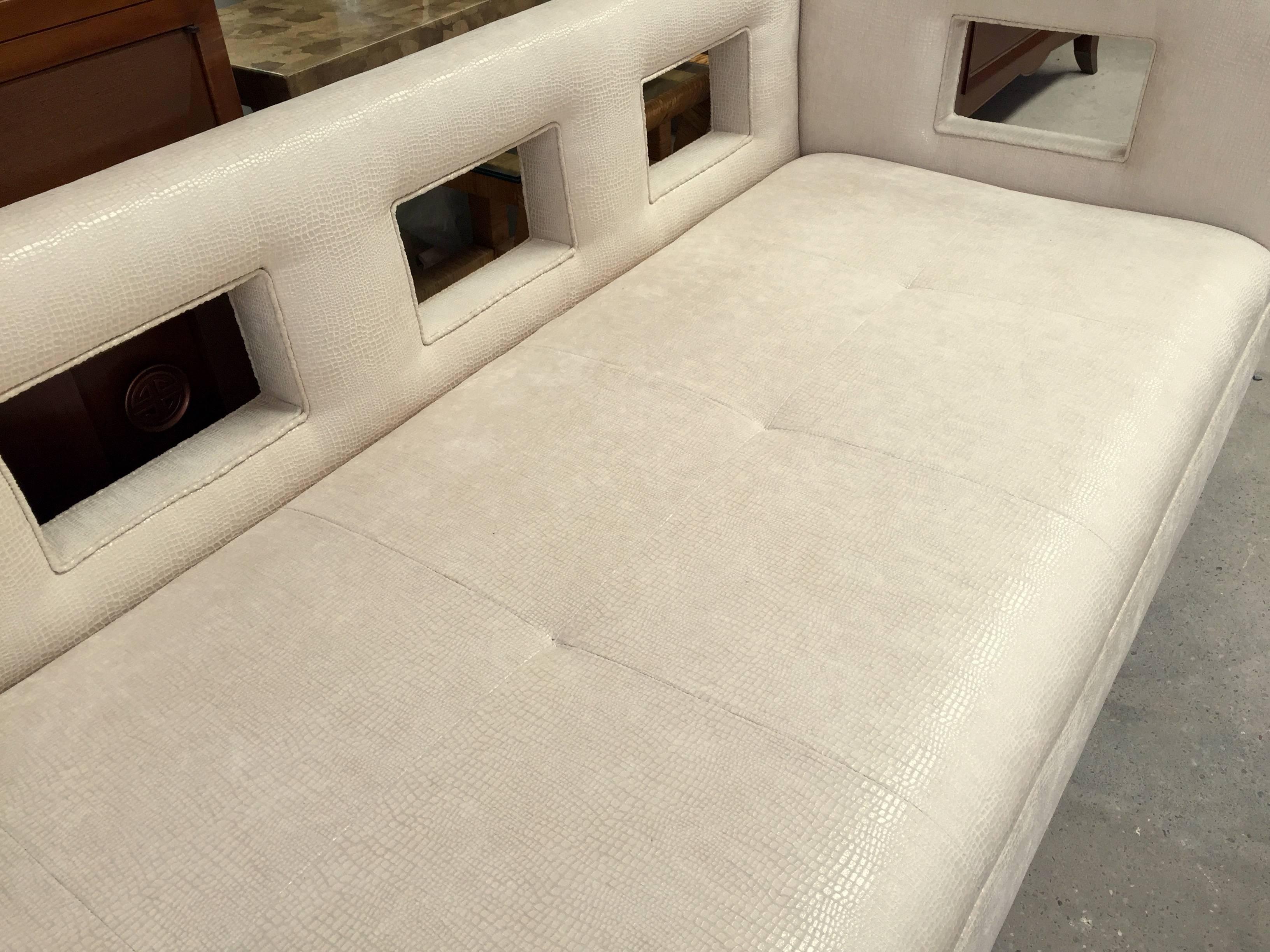 Upholstery Custom Chaise Longue in the Style of Grosfeld House For Sale