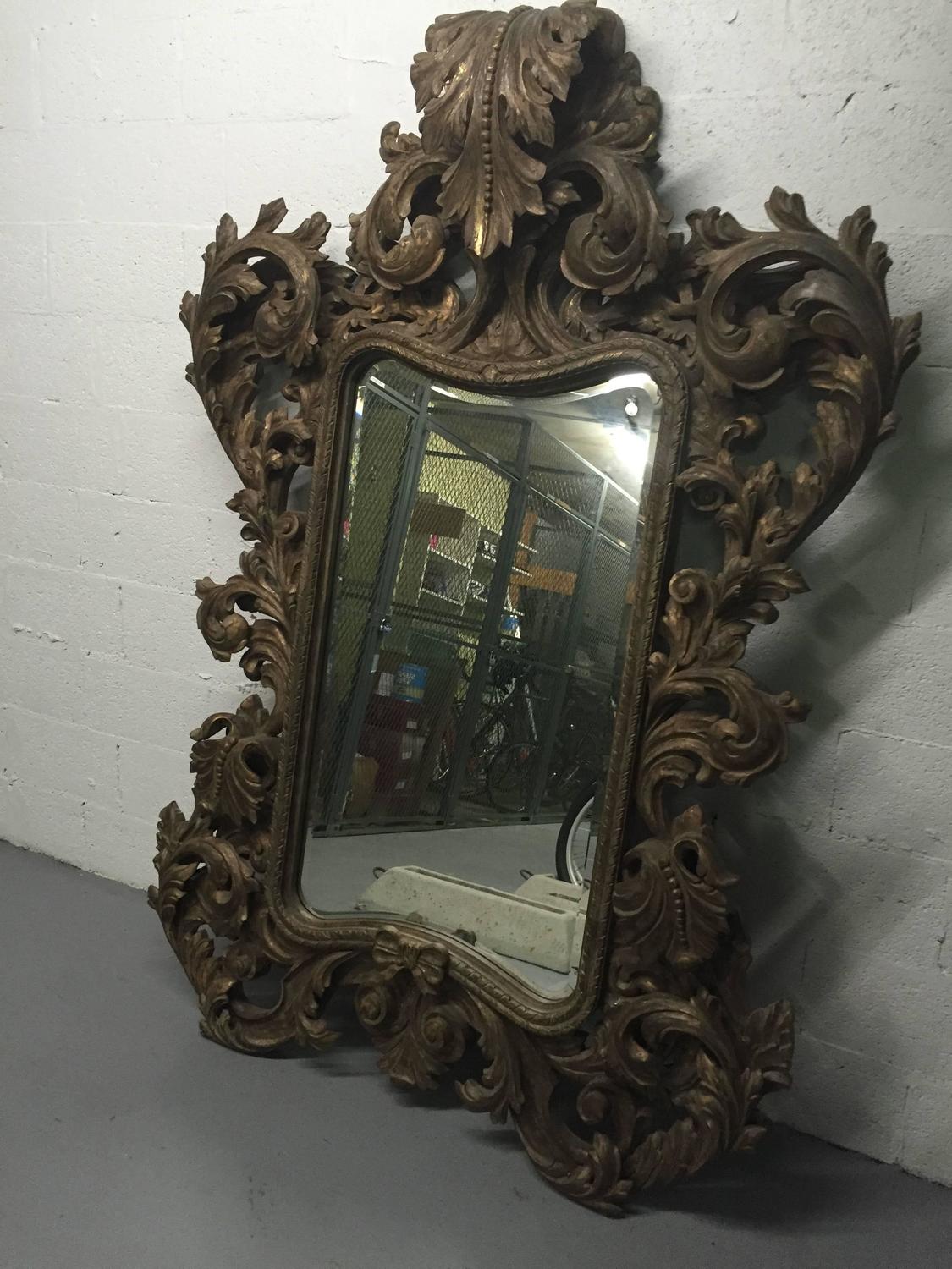 Ornate Rococo Styled Mirror, Midcentury For Sale at 1stdibs