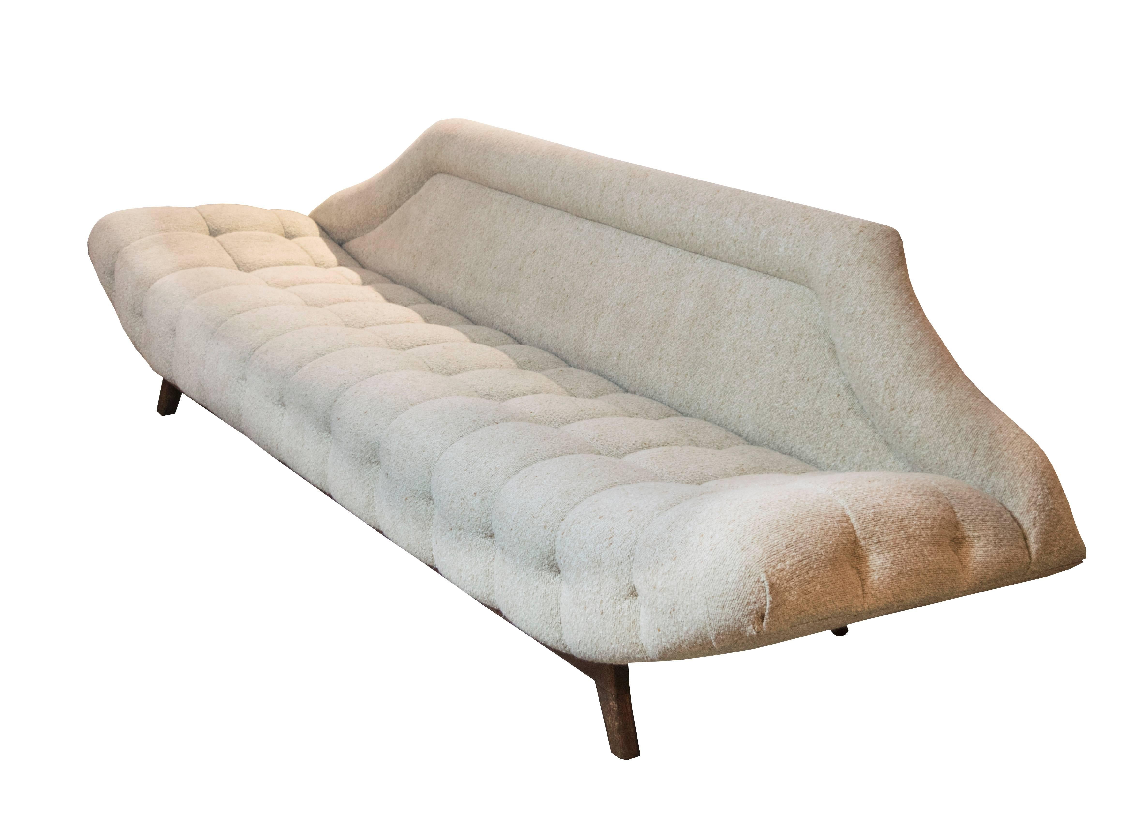 A brilliant sculpture design, this Adrian Pearsall gondola sofa from the early 1960s is the epitome of high design. Still in the original wool upholstery but which is clean and useable but would look fabulous in a silk or velvet or mohair.