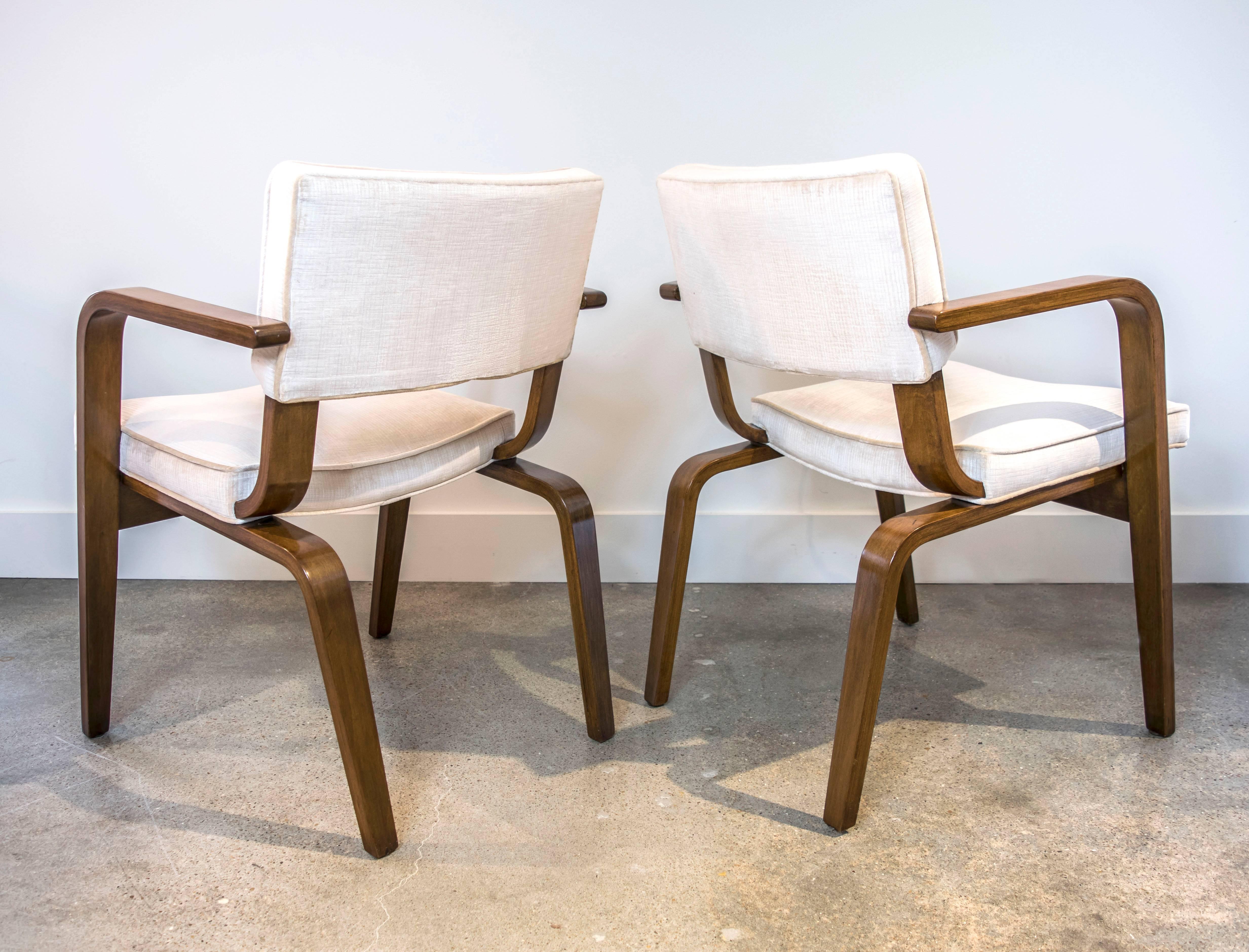 Pair of Thonet Bentwood and Upholstery Dining Chairs In Excellent Condition In Houston, TX