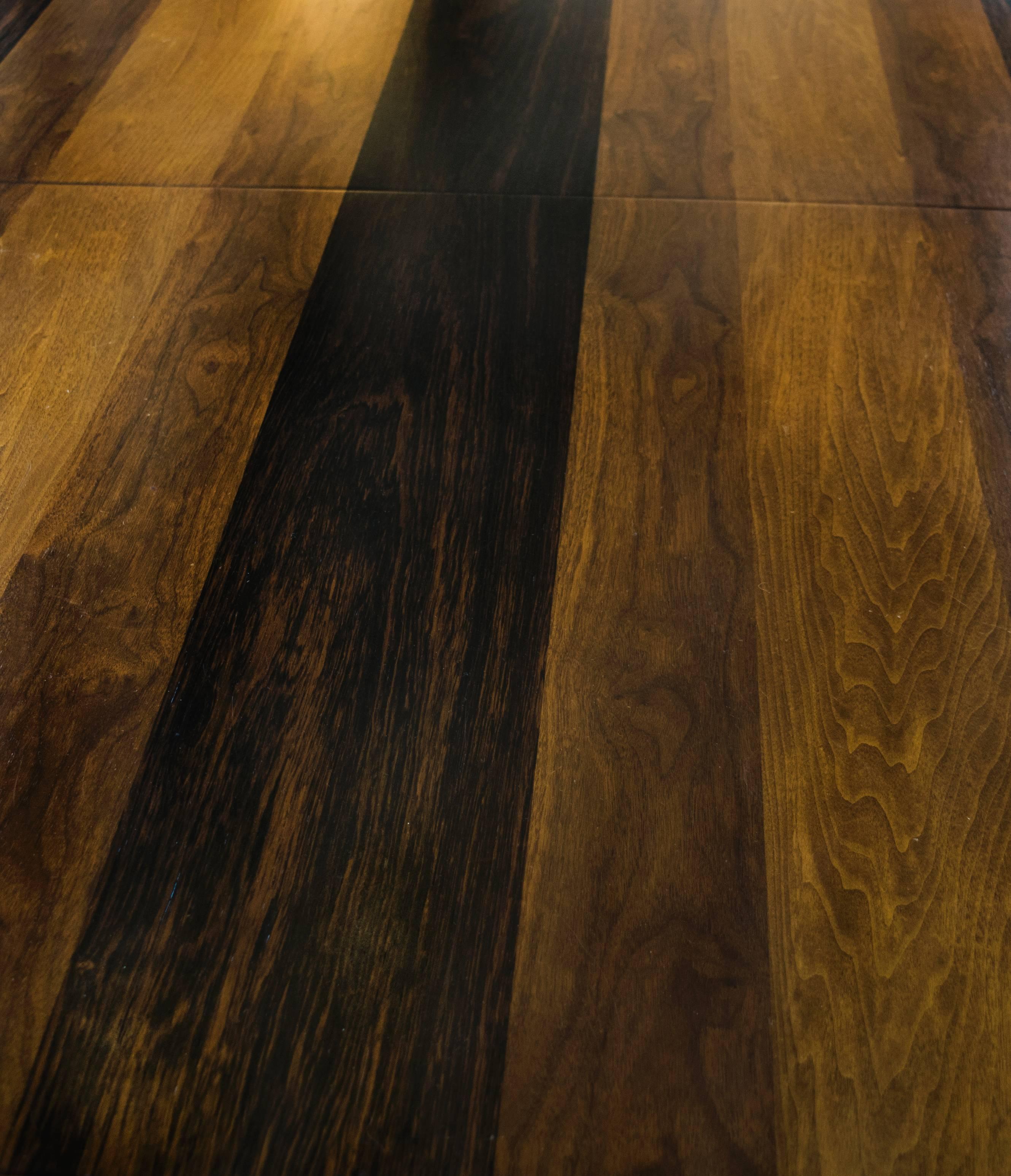 Late 20th Century Milo Baughman for Directional Rare Striped Wood Table