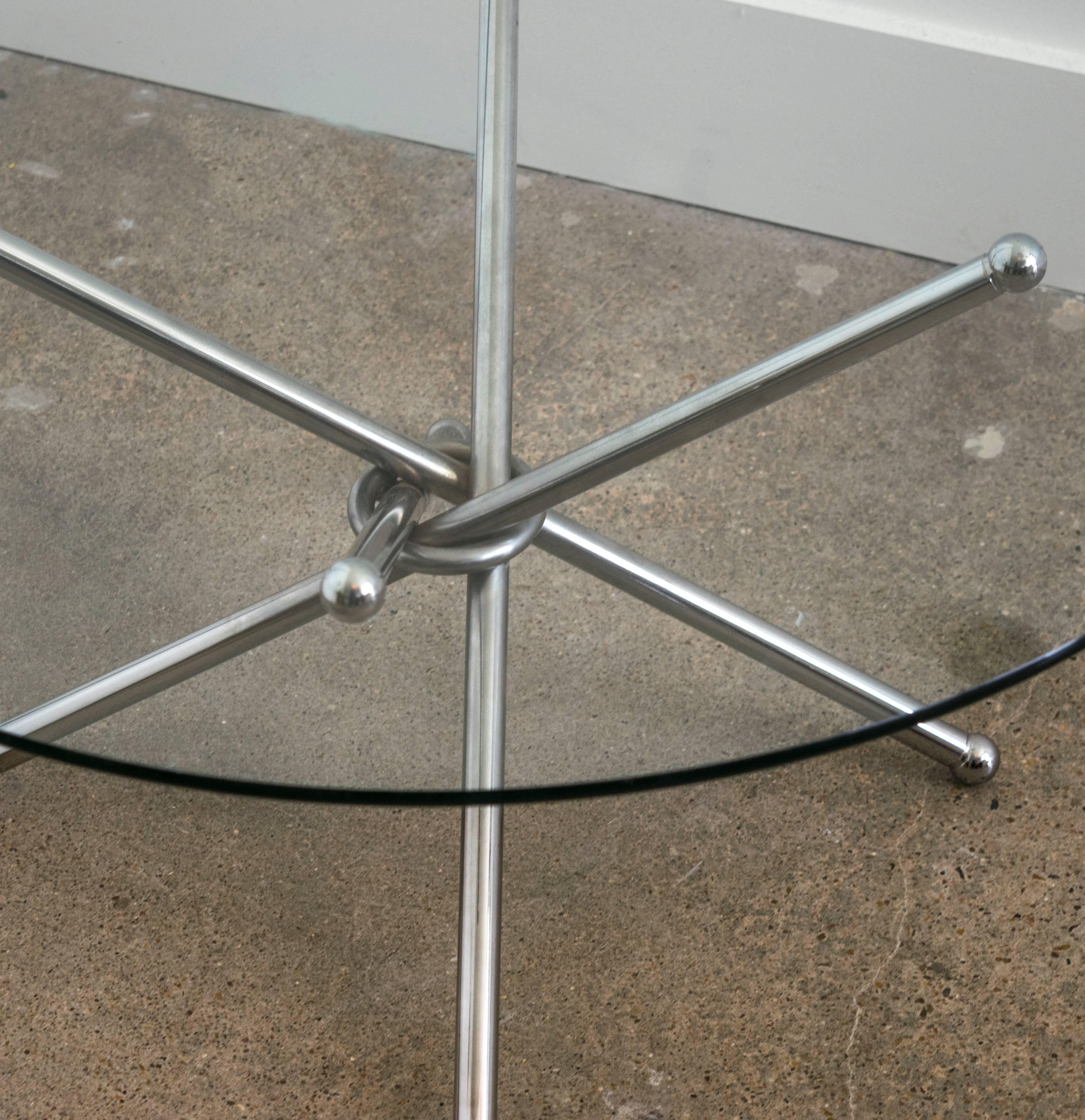 Mid-Century Modern Mid-Century Paul Mayen Pair of Chrome Glass Side End Tables