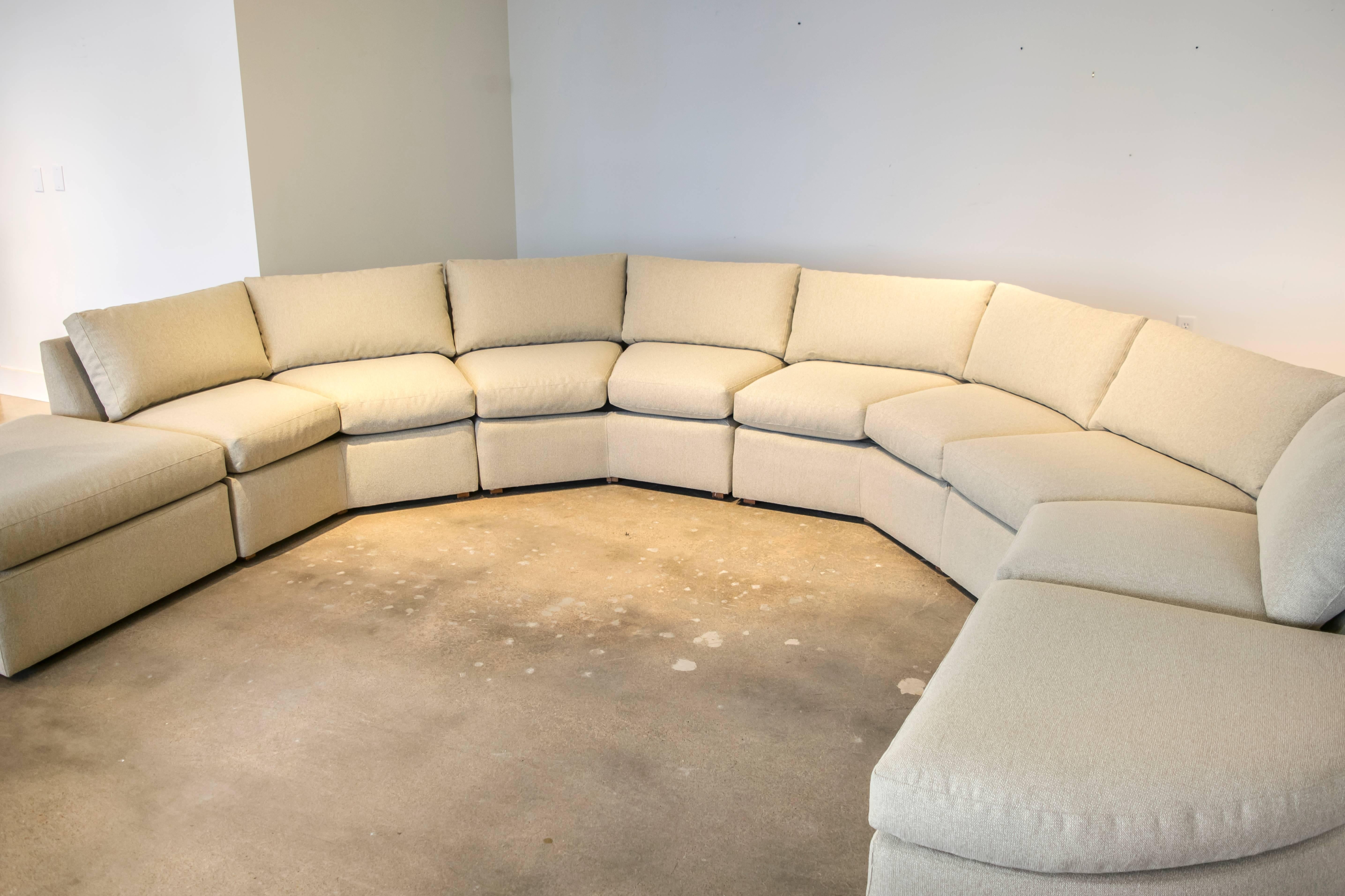 American Milo Baughman Style Six-Piece Circular Sectional by Bernhardt