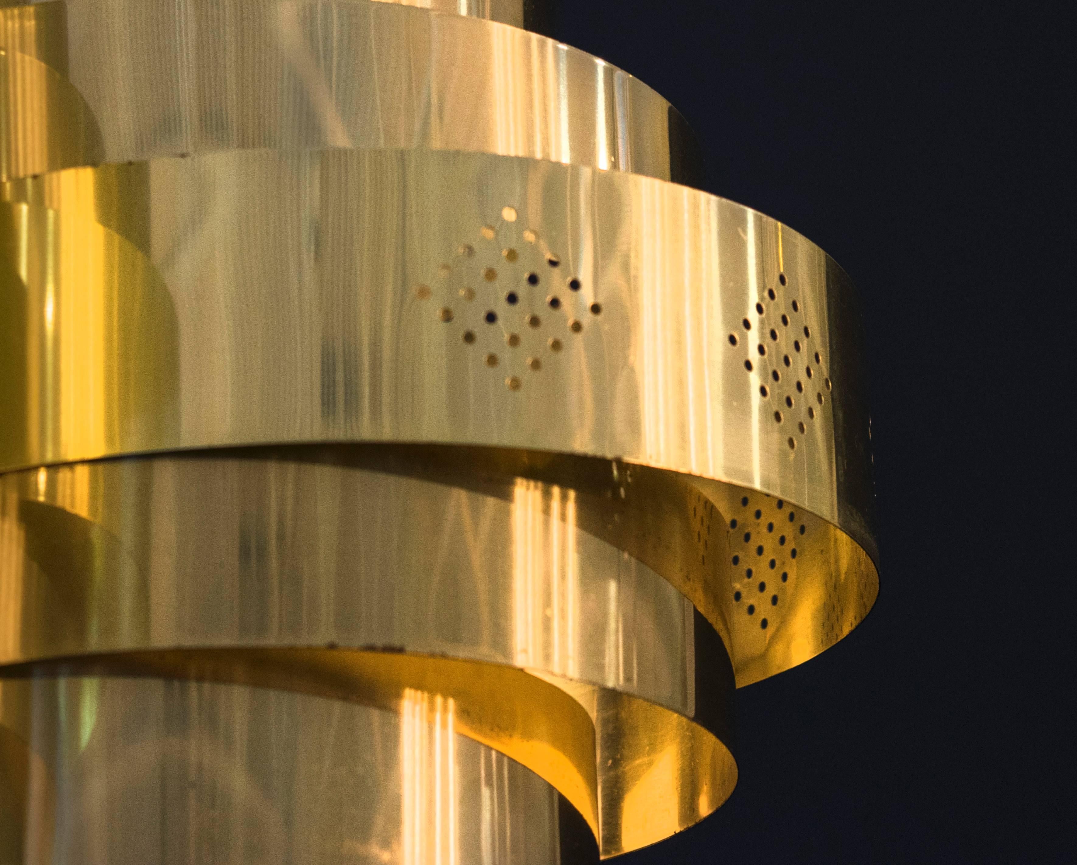 Mid-Century Modern Danish Brass Pendant by Verner Schou for Coronell Elektro