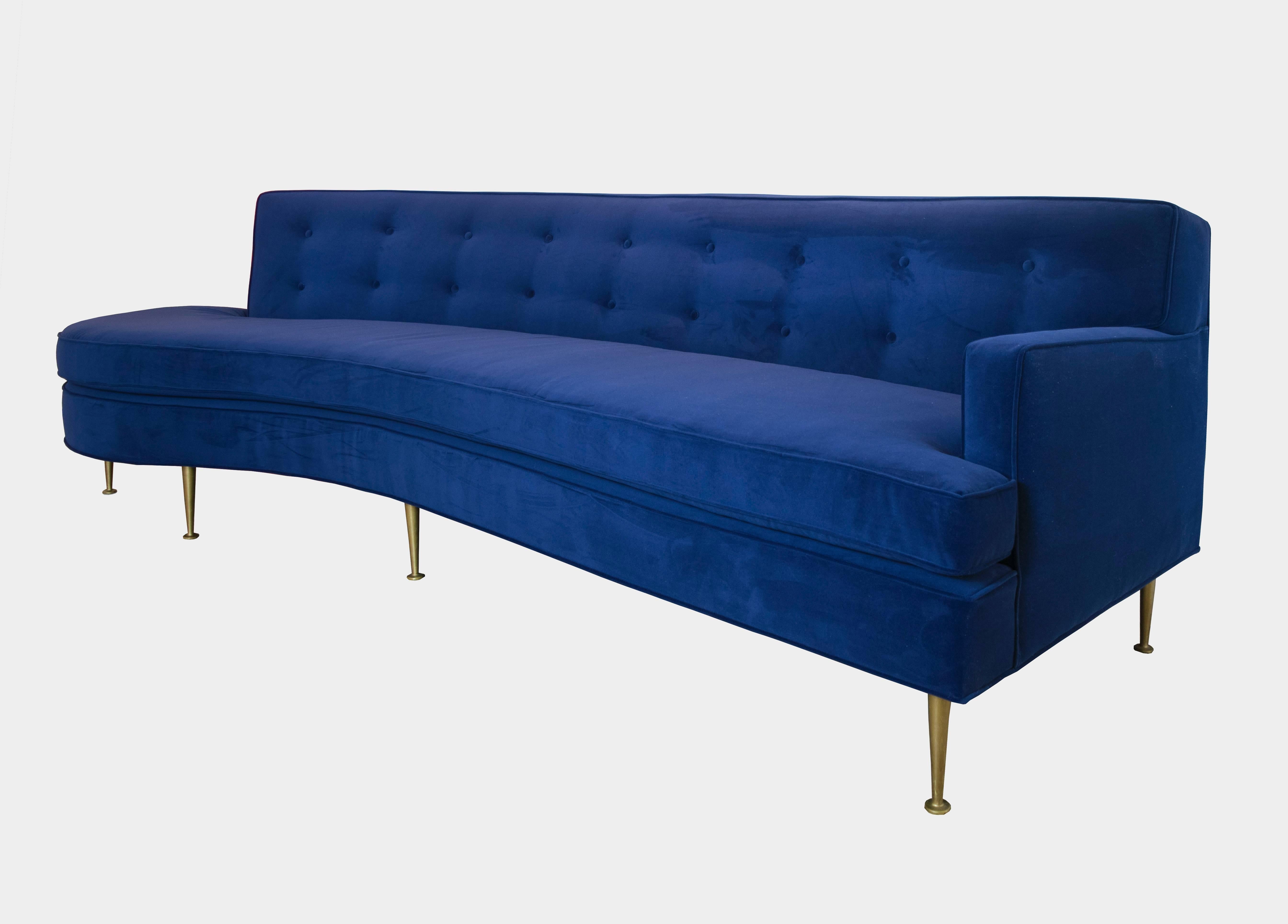 sofa with brass legs