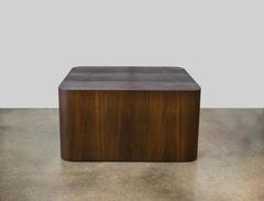 Paul Mayen Walnut Rounded Cube Coffee Table