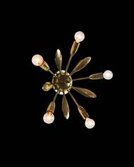 Pair of 1950s Italian Flush Mount Petal Flower Sconces