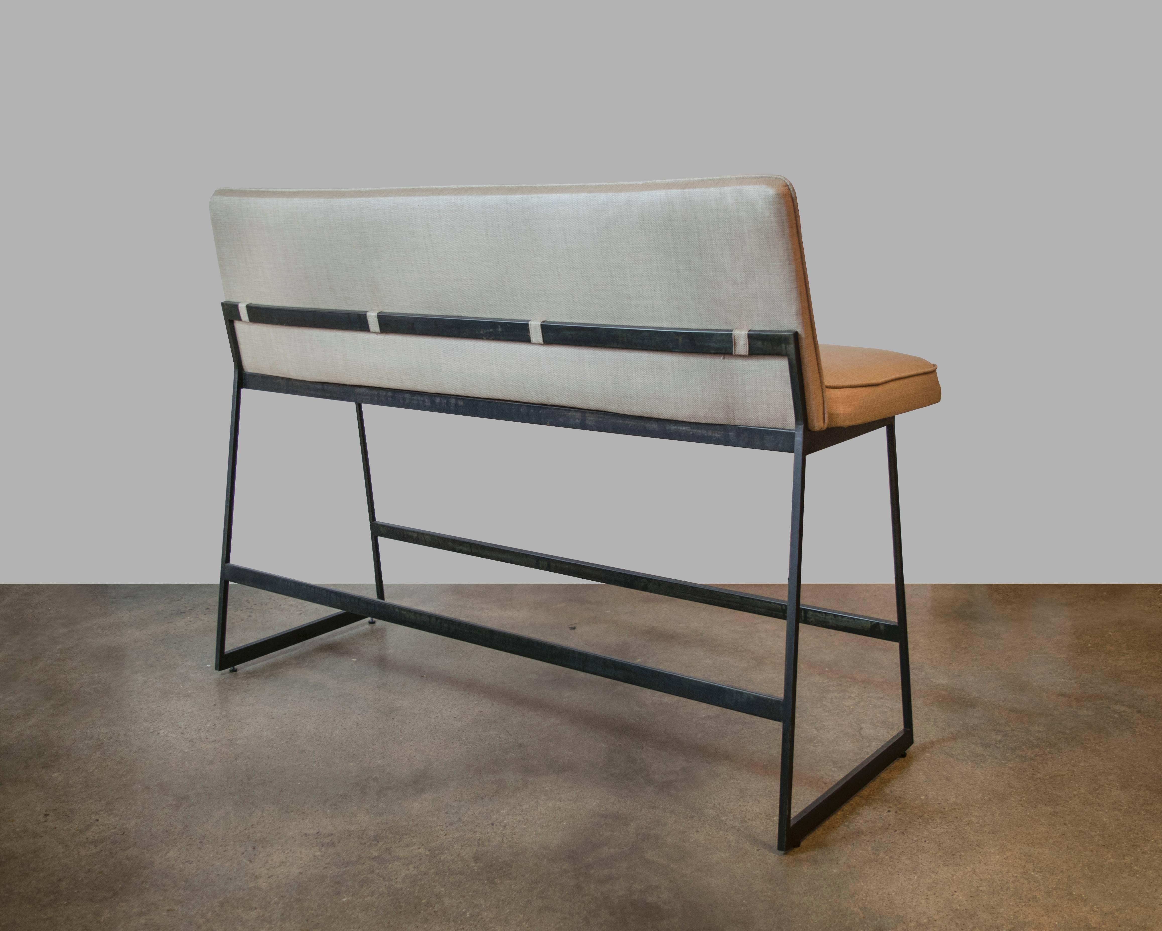 Mid-Century Modern Pair of Counter Height Iron Benches by Gimo Fero