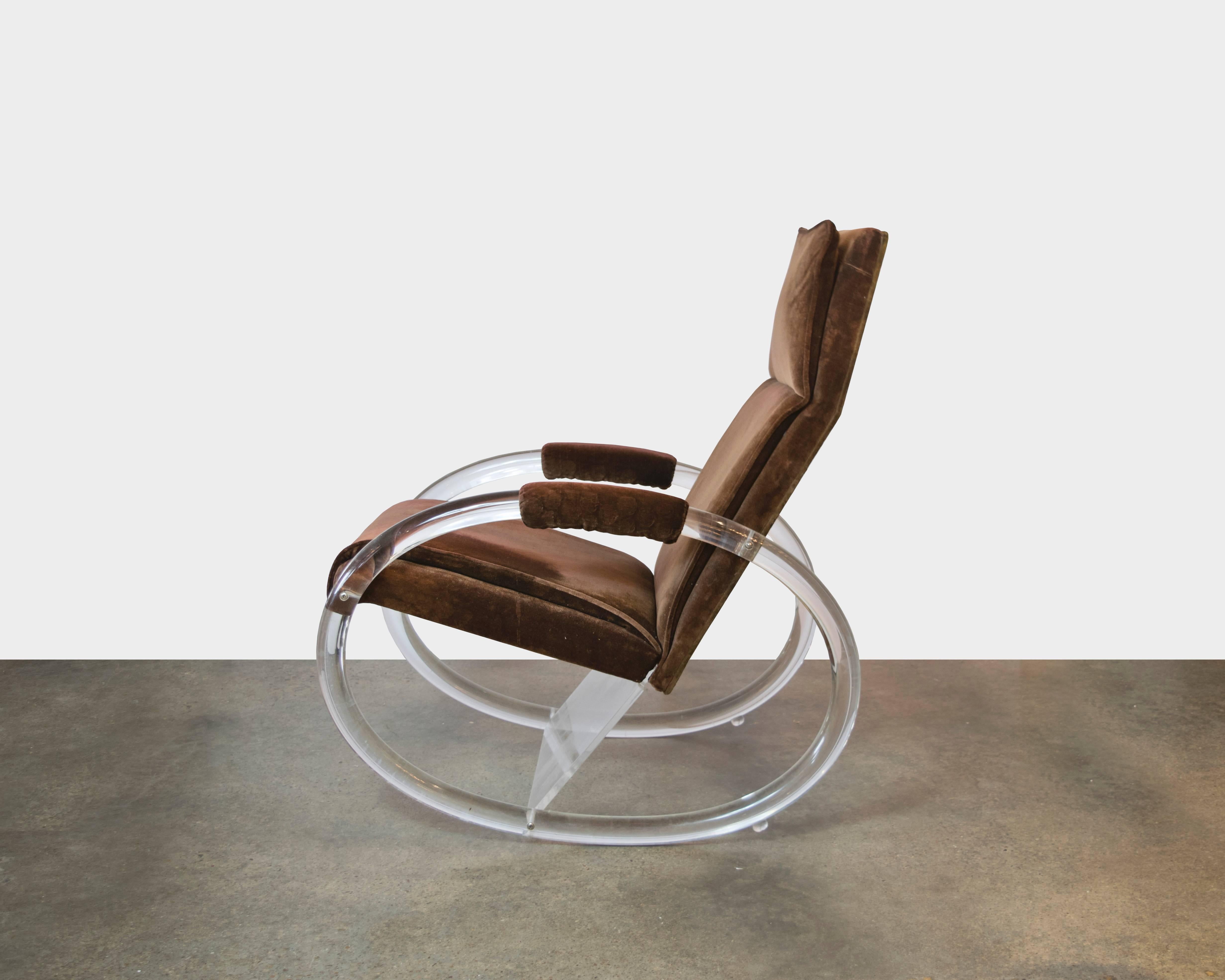 Mid-Century Modern Lucite Rocking Chair by Charles Hollis Jones
